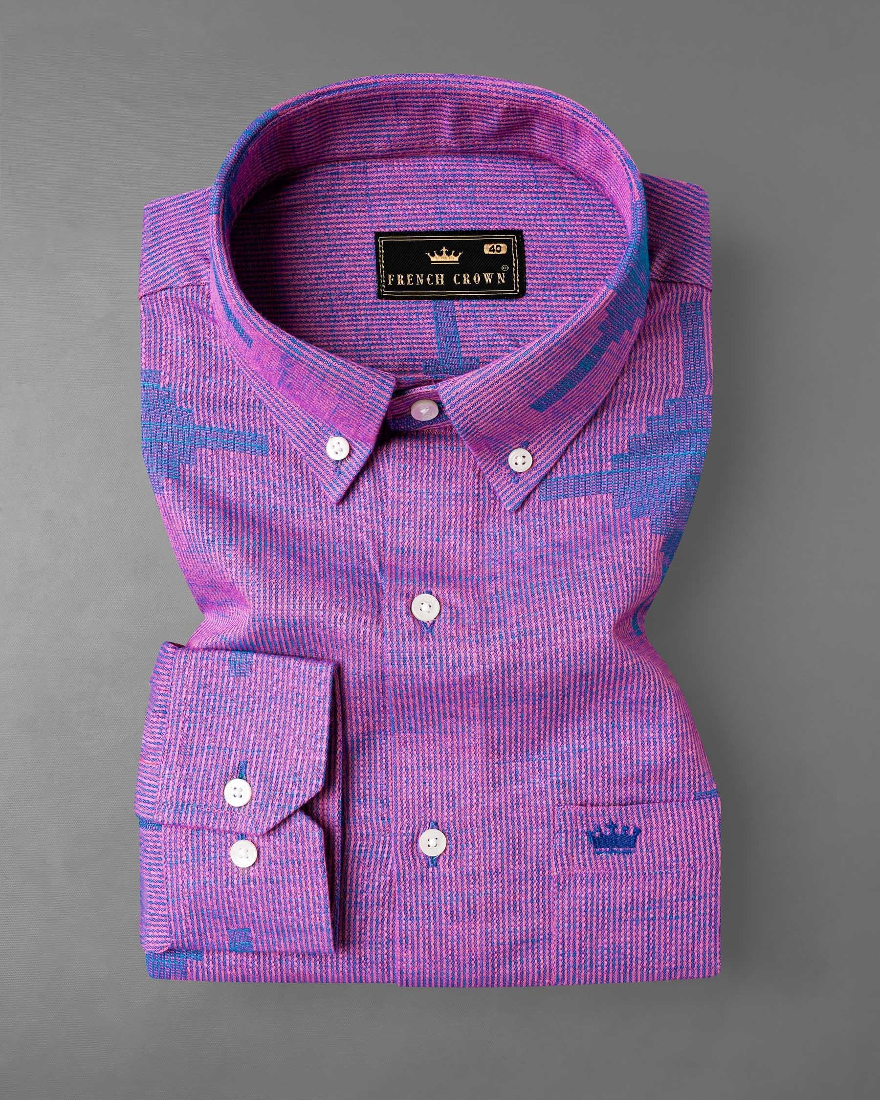 Orchid Pink with Denim Blue Dobby Textured Premium Giza Cotton Shirt 7994-BD-38,7994-BD-H-38,7994-BD-39,7994-BD-H-39,7994-BD-40,7994-BD-H-40,7994-BD-42,7994-BD-H-42,7994-BD-44,7994-BD-H-44,7994-BD-46,7994-BD-H-46,7994-BD-48,7994-BD-H-48,7994-BD-50,7994-BD-H-50,7994-BD-52,7994-BD-H-52