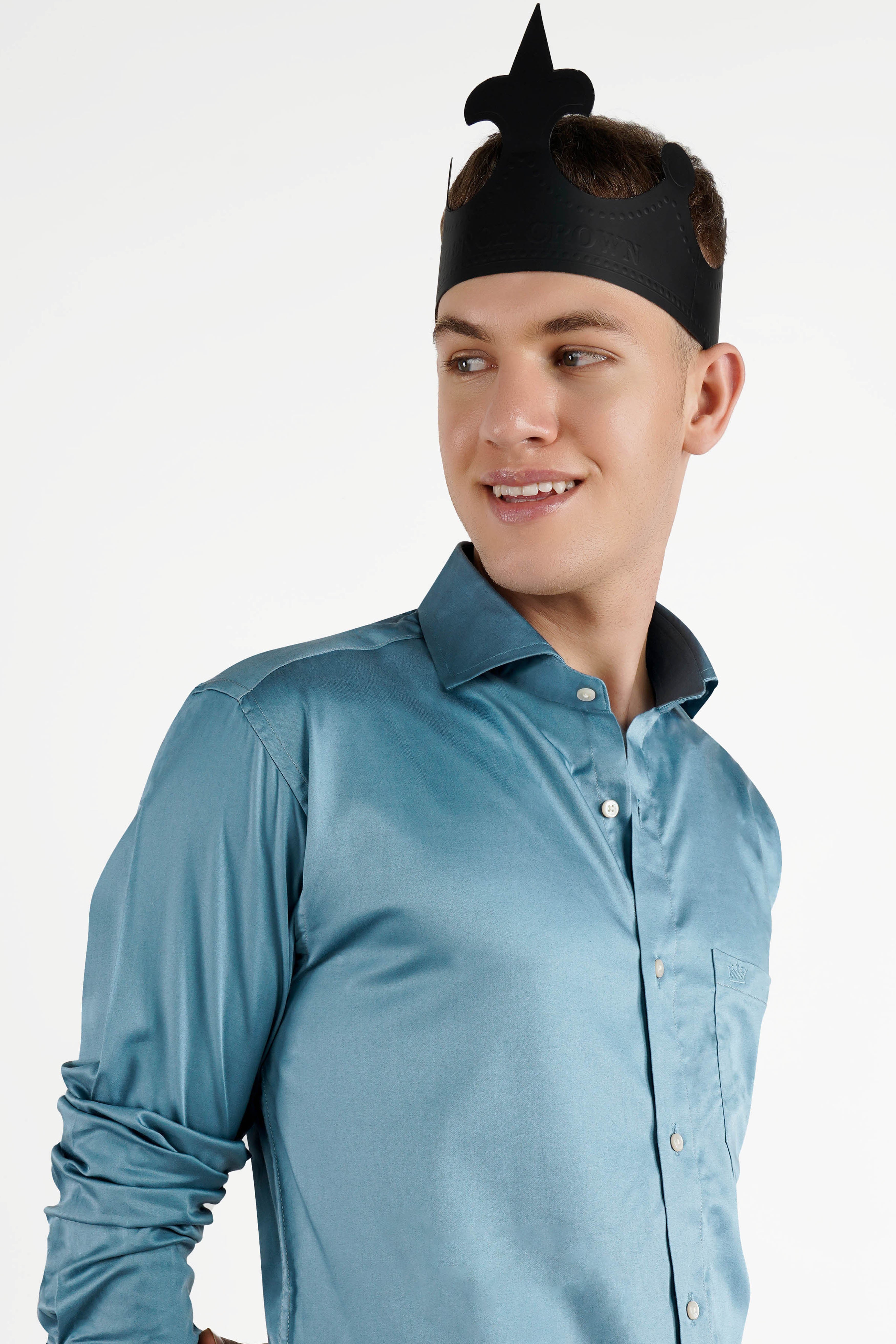 Bluish Cyan Blue Super Soft Premium Cotton Shirt