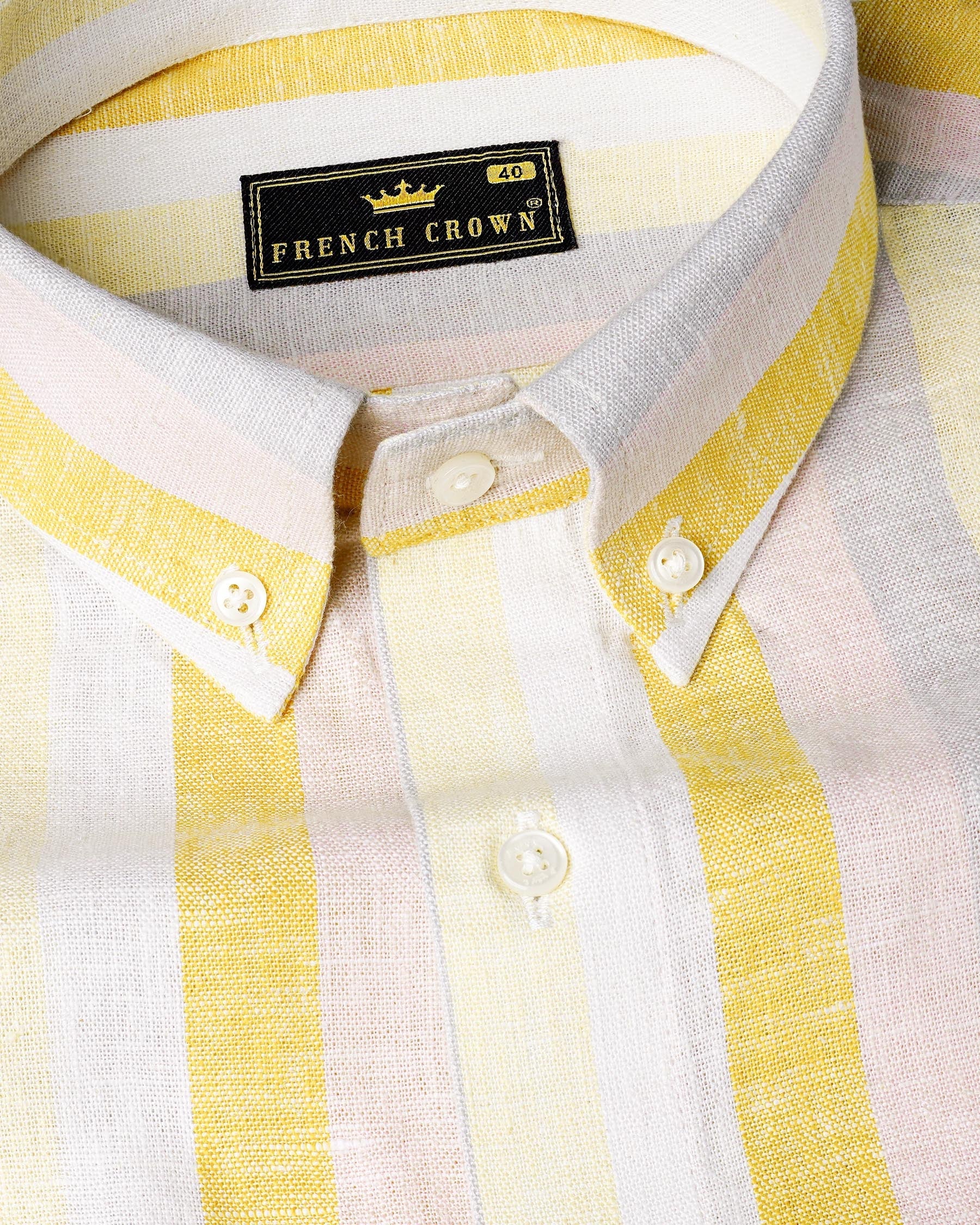 Soft Peach Pink and Jasmine Yellow Striped Luxurious Linen Shirt 8010-BD-38,8010-BD-H-38,8010-BD-39,8010-BD-H-39,8010-BD-40,8010-BD-H-40,8010-BD-42,8010-BD-H-42,8010-BD-44,8010-BD-H-44,8010-BD-46,8010-BD-H-46,8010-BD-48,8010-BD-H-48,8010-BD-50,8010-BD-H-50,8010-BD-52,8010-BD-H-52