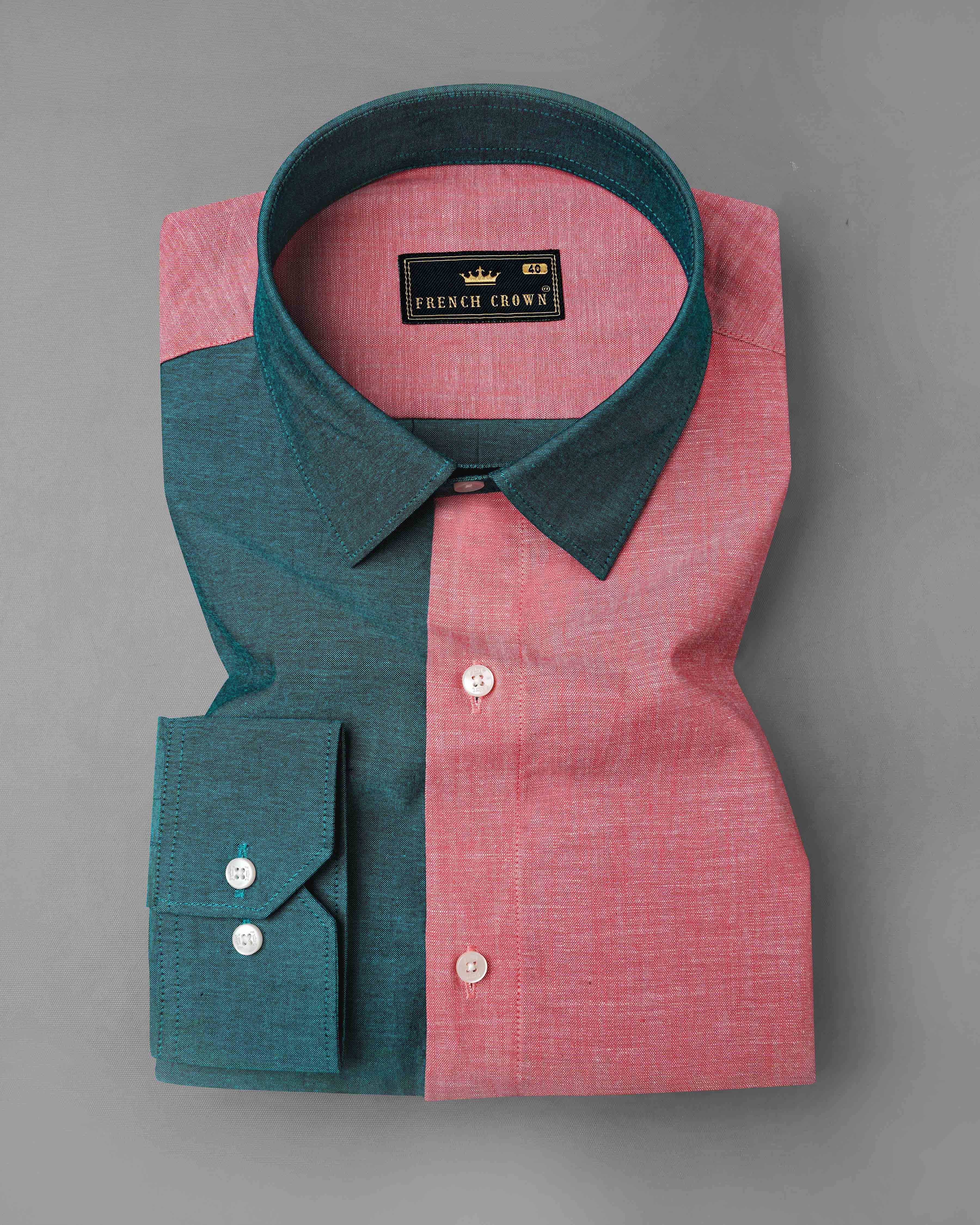 Sherpa Sea Blue and Cranberry Pink Royal Oxford Designer Shirt