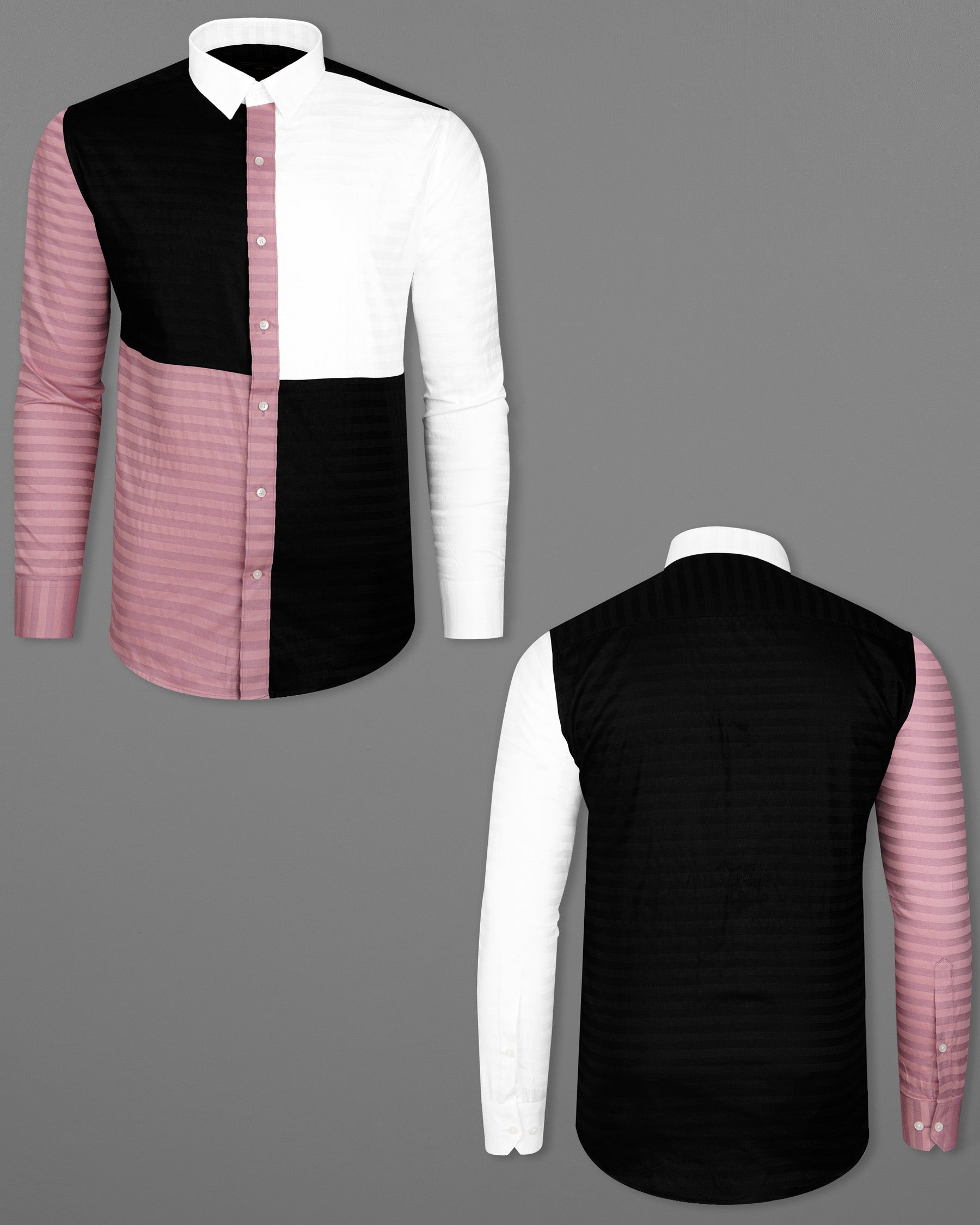 Oriental Pink Striped with Jade Black and White Super Soft Premium Cotton Designer Block Shirt 8045-P102-38,8045-P102-38,8045-P102-39,8045-P102-39,8045-P102-40,8045-P102-40,8045-P102-42,8045-P102-42,8045-P102-44,8045-P102-44,8045-P102-46,8045-P102-46,8045-P102-48,8045-P102-48,8045-P102-50,8045-P102-50,8045-P102-52,8045-P102-52