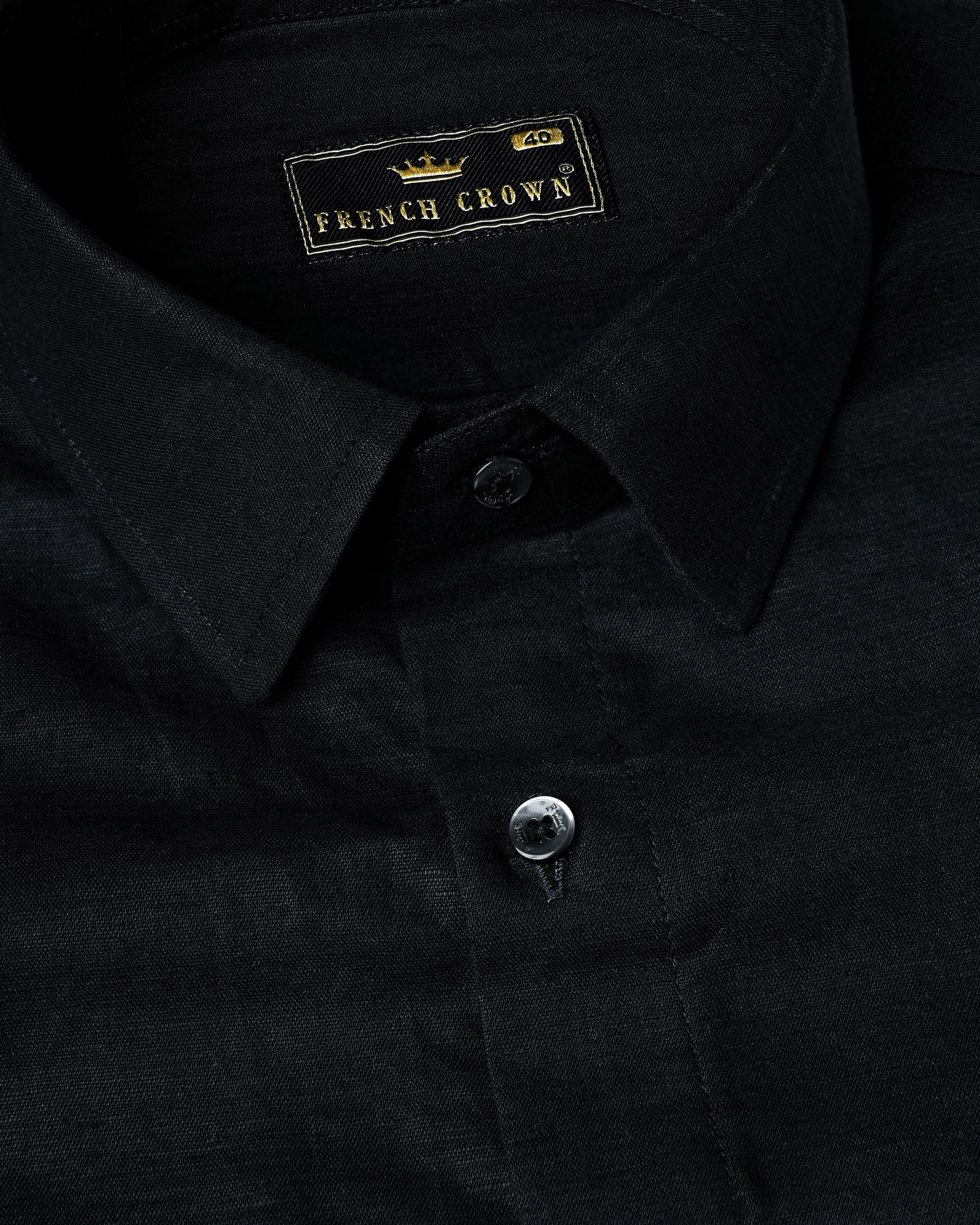 Jade Black Textured Luxurious Linen Shirt 8047-BLK-38, 8047-BLK-H-38, 8047-BLK-39, 8047-BLK-H-39, 8047-BLK-40, 8047-BLK-H-40, 8047-BLK-42, 8047-BLK-H-42, 8047-BLK-44, 8047-BLK-H-44, 8047-BLK-46, 8047-BLK-H-46, 8047-BLK-48, 8047-BLK-H-48, 8047-BLK-50, 8047-BLK-H-50, 8047-BLK-52, 8047-BLK-H-52