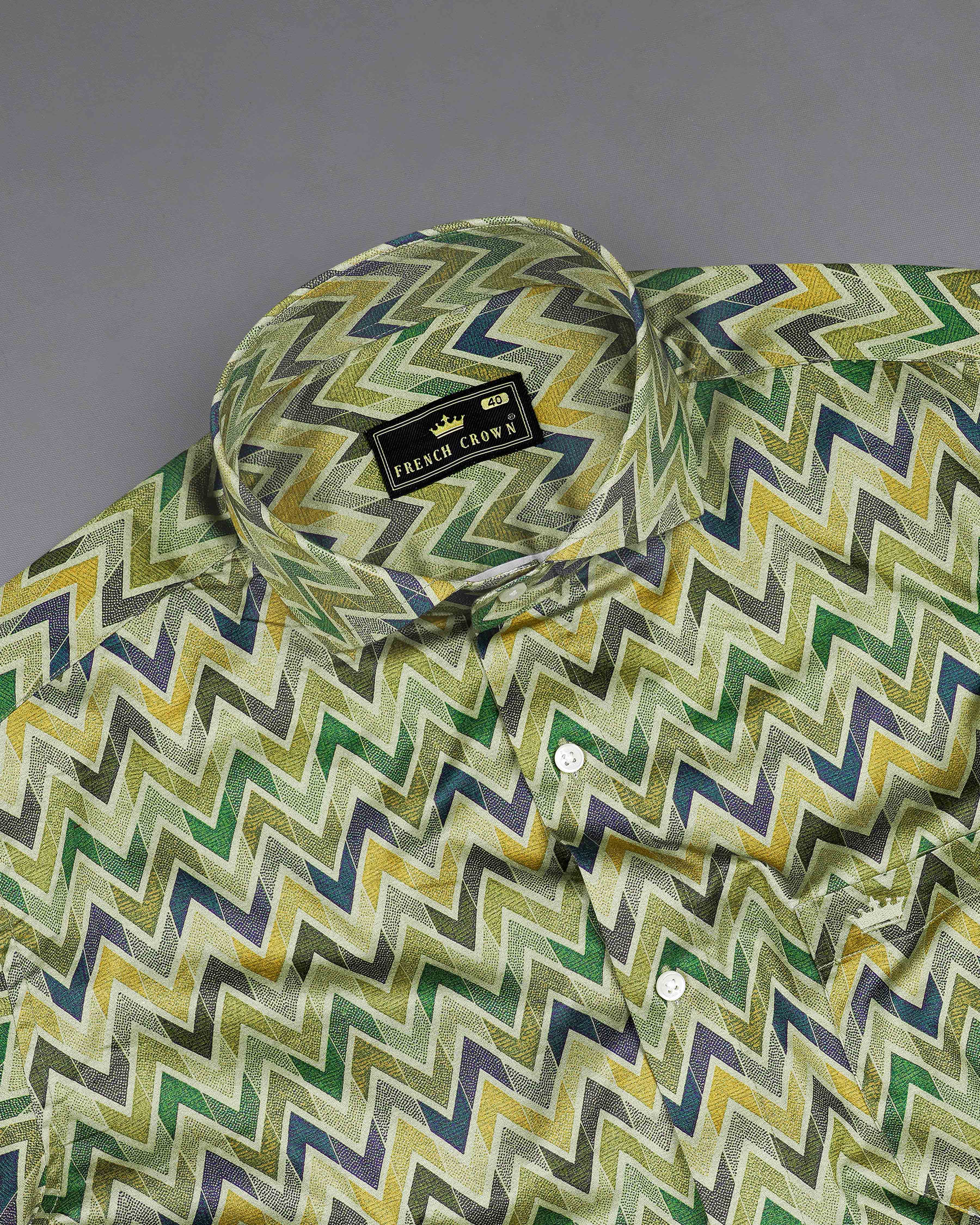 Coral Reef Green Multicolour Zig Zag Printed Super Soft Premium Cotton Shirt 8059-CA-38, 8059-CA-H-38, 8059-CA-39, 8059-CA-H-39, 8059-CA-40, 8059-CA-H-40, 8059-CA-42, 8059-CA-H-42, 8059-CA-44, 8059-CA-H-44, 8059-CA-46, 8059-CA-H-46, 8059-CA-48, 8059-CA-H-48, 8059-CA-50, 8059-CA-H-50, 8059-CA-52, 8059-CA-H-52