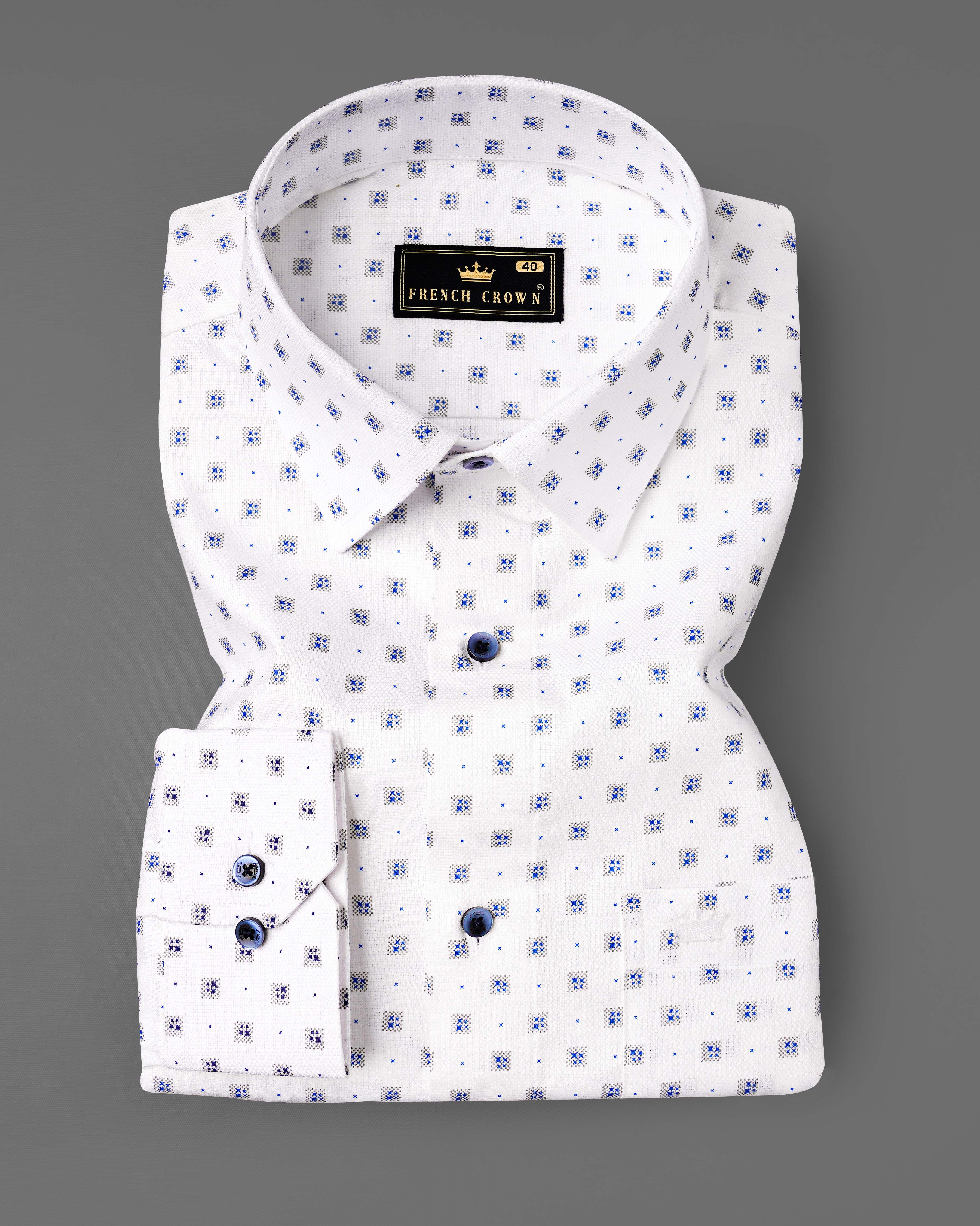 Bright White with Sapphire Blue Dobby Textured Premium Giza Cotton Shirt 8085-BLE-38, 8085-BLE-H-38, 8085-BLE-39, 8085-BLE-H-39, 8085-BLE-40, 8085-BLE-H-40, 8085-BLE-42, 8085-BLE-H-42, 8085-BLE-44, 8085-BLE-H-44, 8085-BLE-46, 8085-BLE-H-46, 8085-BLE-48, 8085-BLE-H-48, 8085-BLE-50, 8085-BLE-H-50, 8085-BLE-52, 8085-BLE-H-52