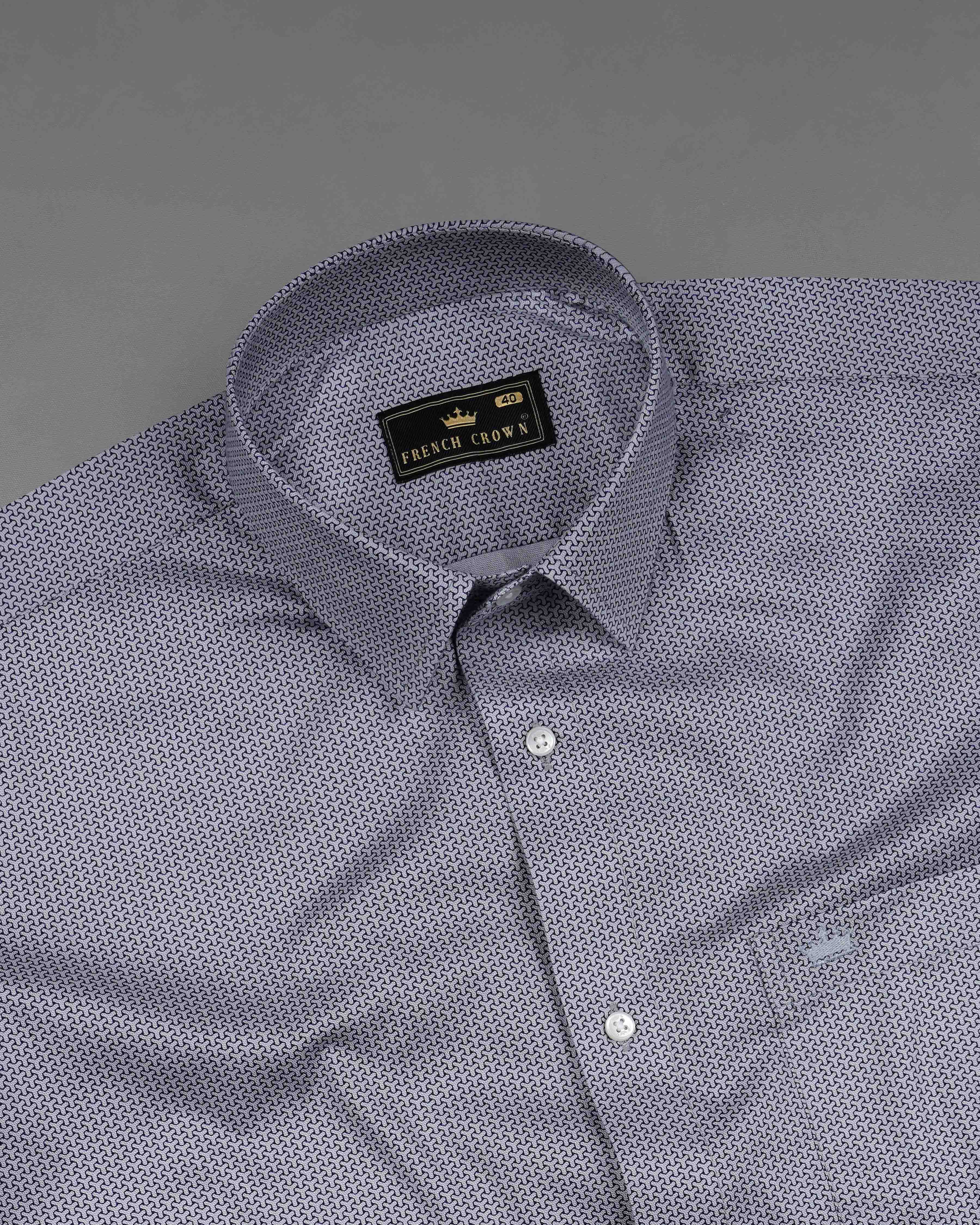 Manatee Gray Isometric Printed Royal Oxford Shirt 8091-38, 8091-H-38, 8091-39, 8091-H-39, 8091-40, 8091-H-40, 8091-42, 8091-H-42, 8091-44, 8091-H-44, 8091-46, 8091-H-46, 8091-48, 8091-H-48, 8091-50, 8091-H-50, 8091-52, 8091-H-52