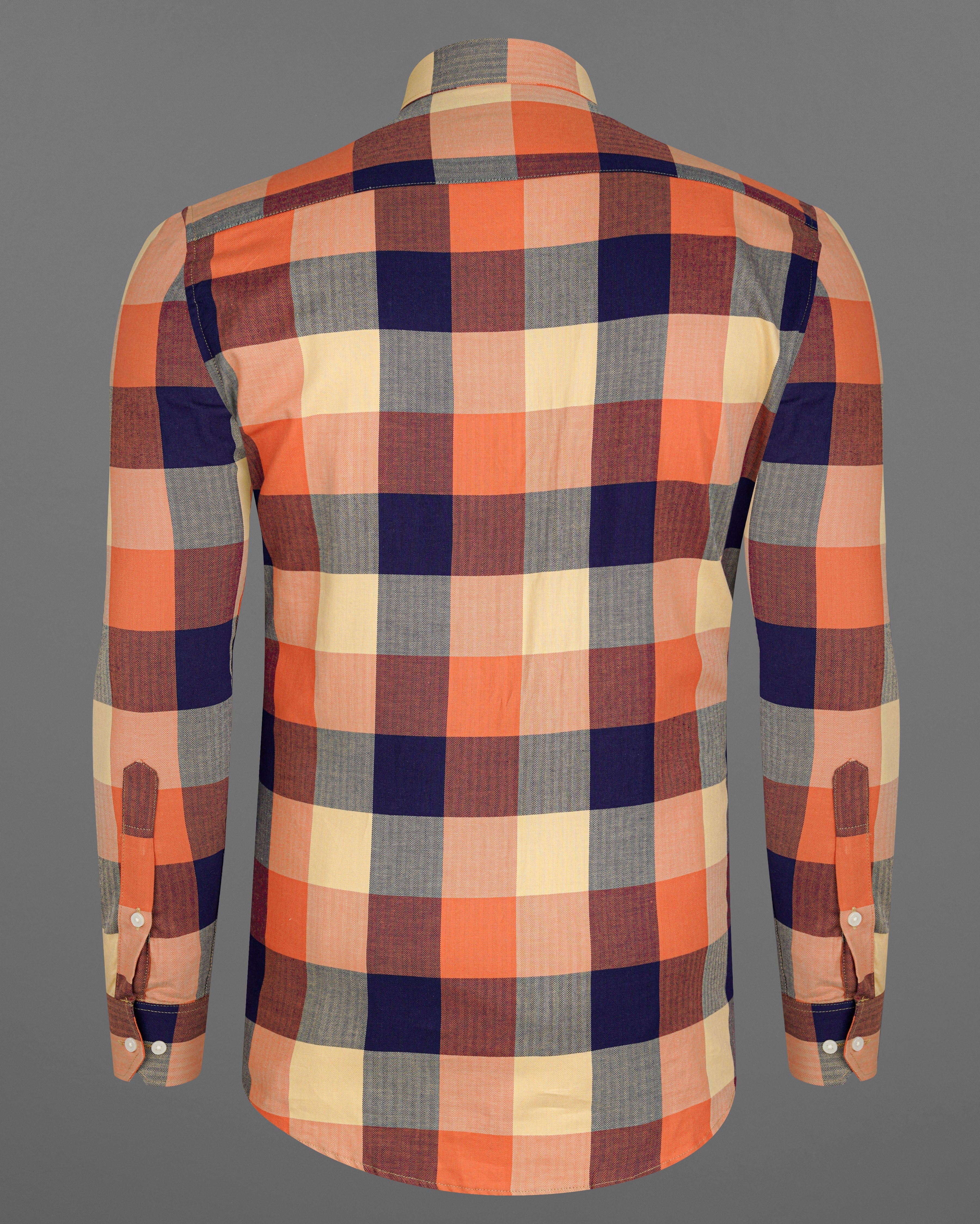 Burnt Sienna Orange with Haiti Navy Blue Multicoloured Checked Herringbone Shirt 8098-BD-38, 8098-BD-H-38, 8098-BD-39, 8098-BD-H-39, 8098-BD-40, 8098-BD-H-40, 8098-BD-42, 8098-BD-H-42, 8098-BD-44, 8098-BD-H-44, 8098-BD-46, 8098-BD-H-46, 8098-BD-48, 8098-BD-H-48, 8098-BD-50, 8098-BD-H-50, 8098-BD-52, 8098-BD-H-52