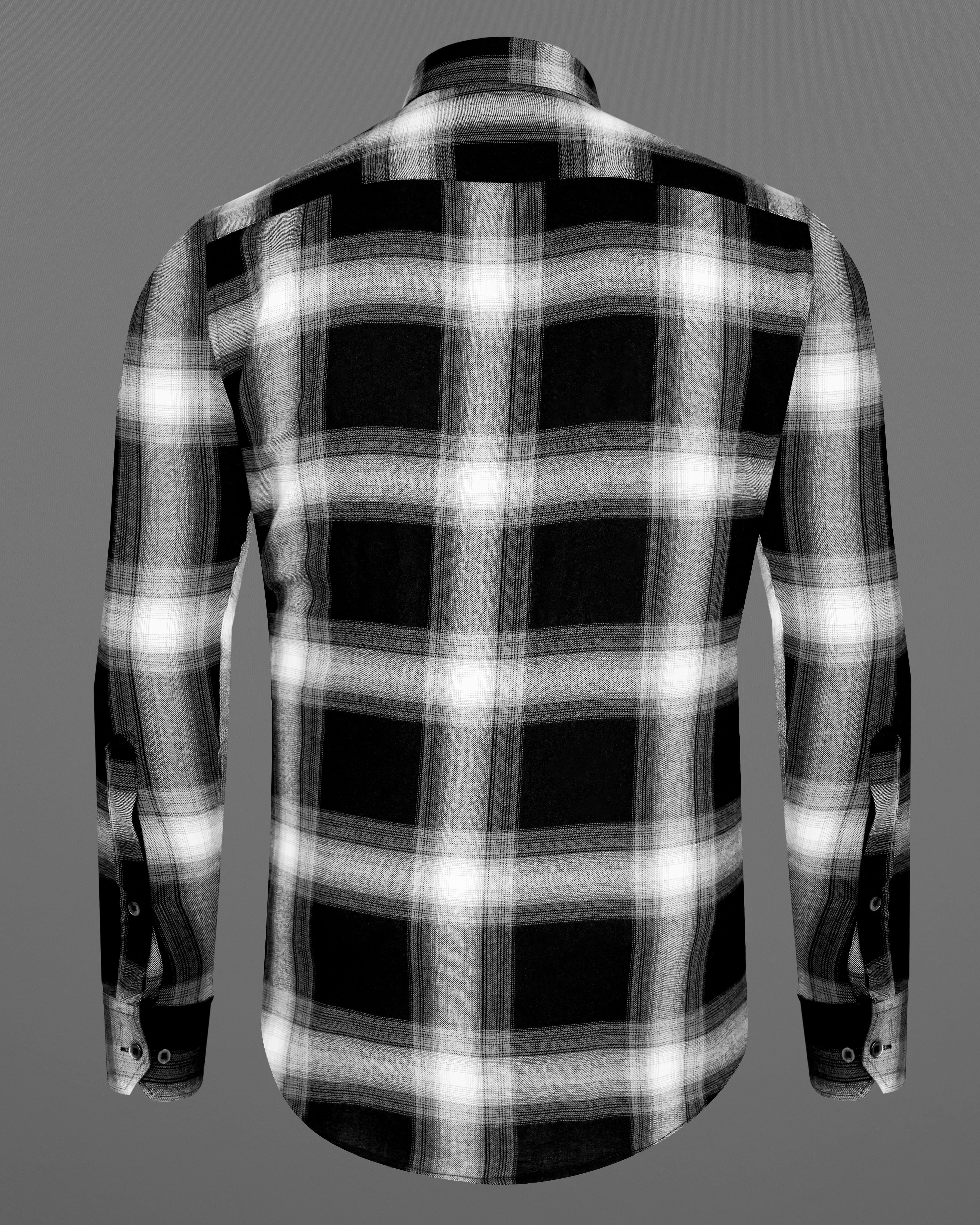 Jade Black and White Plaid Flannel Shirt