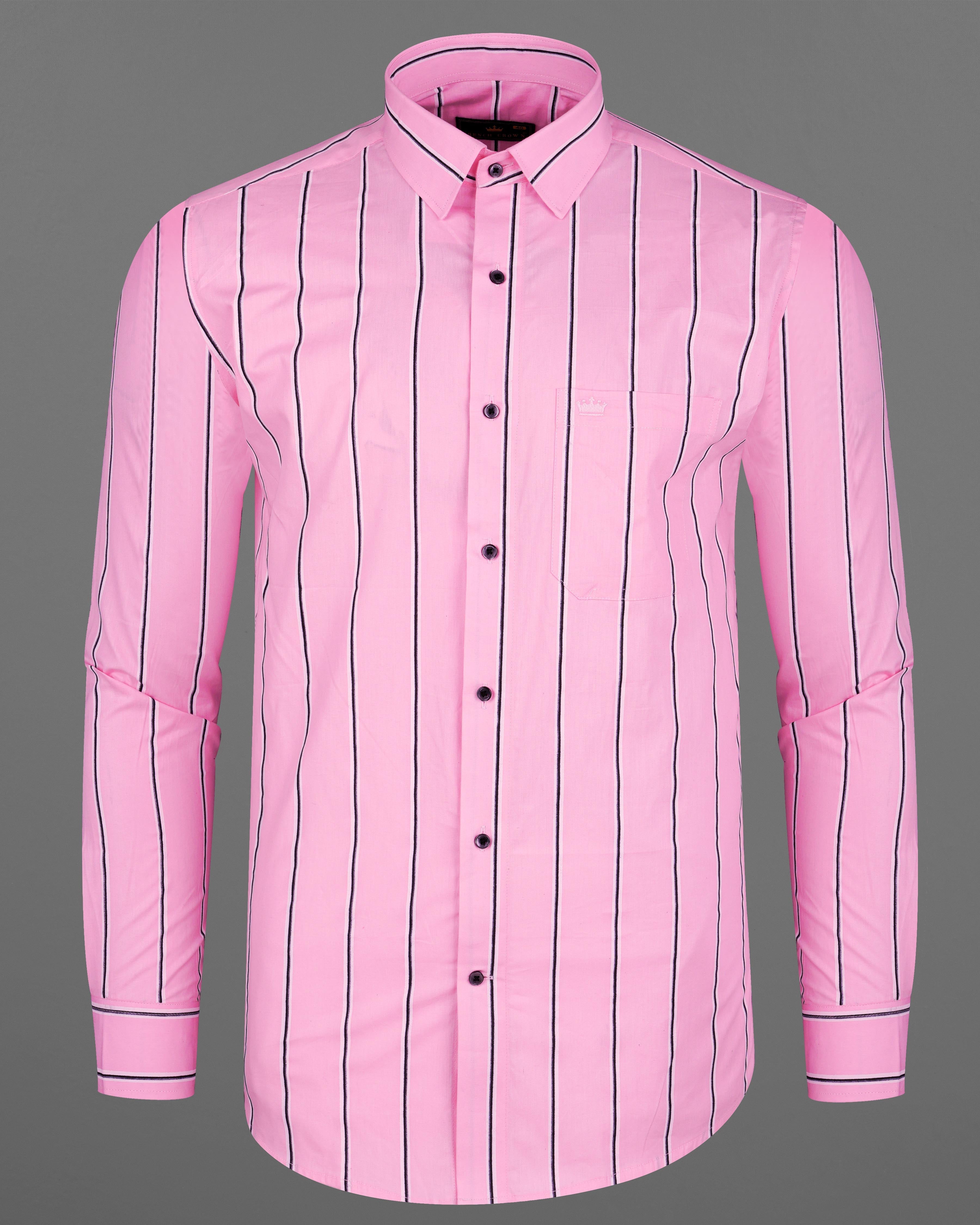 Pastel Pink with Black and White Striped Premium Cotton Shirt 8102-BLK-38, 8102-BLK-H-38, 8102-BLK-39, 8102-BLK-H-39, 8102-BLK-40, 8102-BLK-H-40, 8102-BLK-42, 8102-BLK-H-42, 8102-BLK-44, 8102-BLK-H-44, 8102-BLK-46, 8102-BLK-H-46, 8102-BLK-48, 8102-BLK-H-48, 8102-BLK-50, 8102-BLK-H-50, 8102-BLK-52, 8102-BLK-H-52