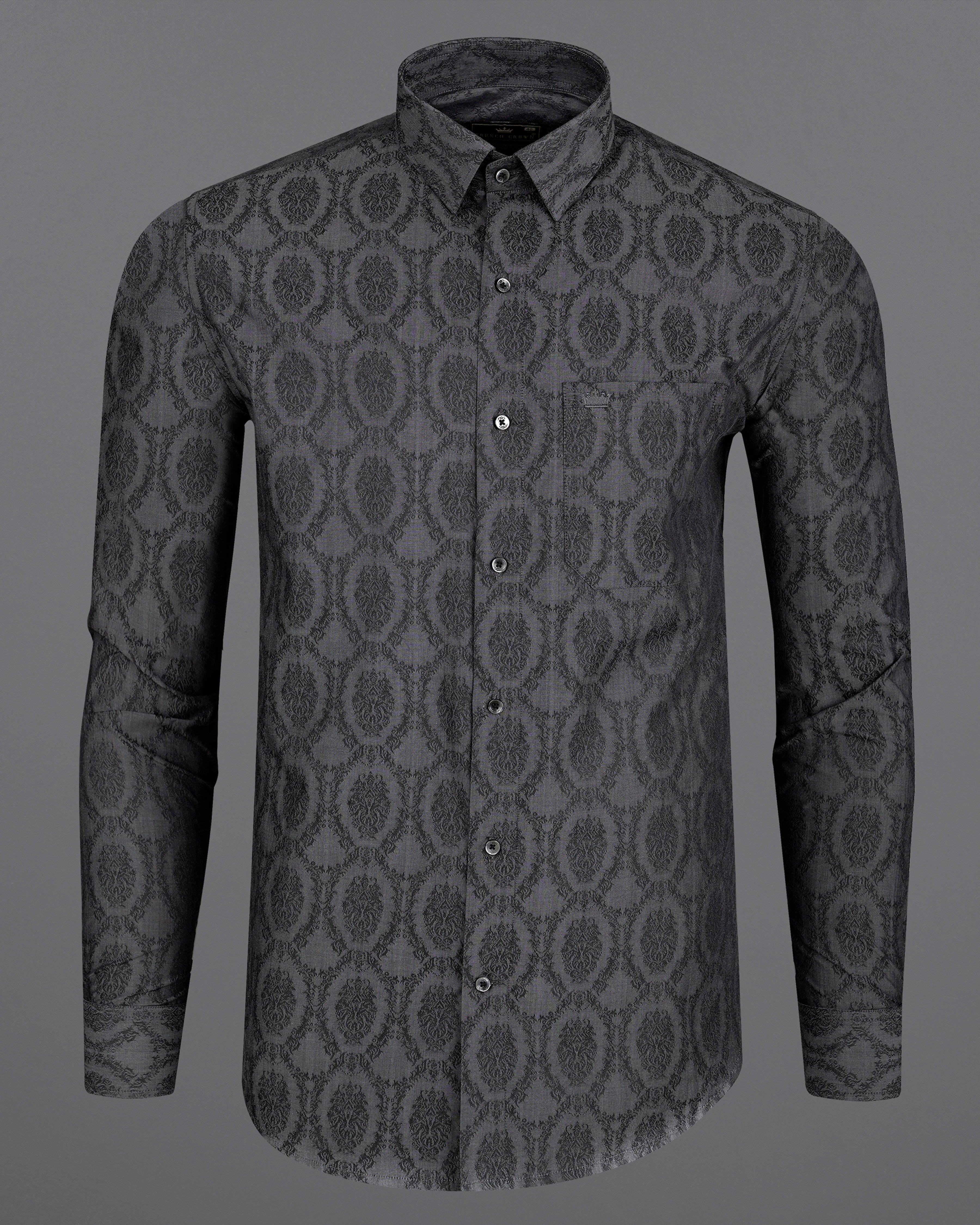 Tundora Gray Damask Dobby Textured Premium Giza Cotton Shirt 8105-BLK-38, 8105-BLK-H-38, 8105-BLK-39, 8105-BLK-H-39, 8105-BLK-40, 8105-BLK-H-40, 8105-BLK-42, 8105-BLK-H-42, 8105-BLK-44, 8105-BLK-H-44, 8105-BLK-46, 8105-BLK-H-46, 8105-BLK-48, 8105-BLK-H-48, 8105-BLK-50, 8105-BLK-H-50, 8105-BLK-52, 8105-BLK-H-52