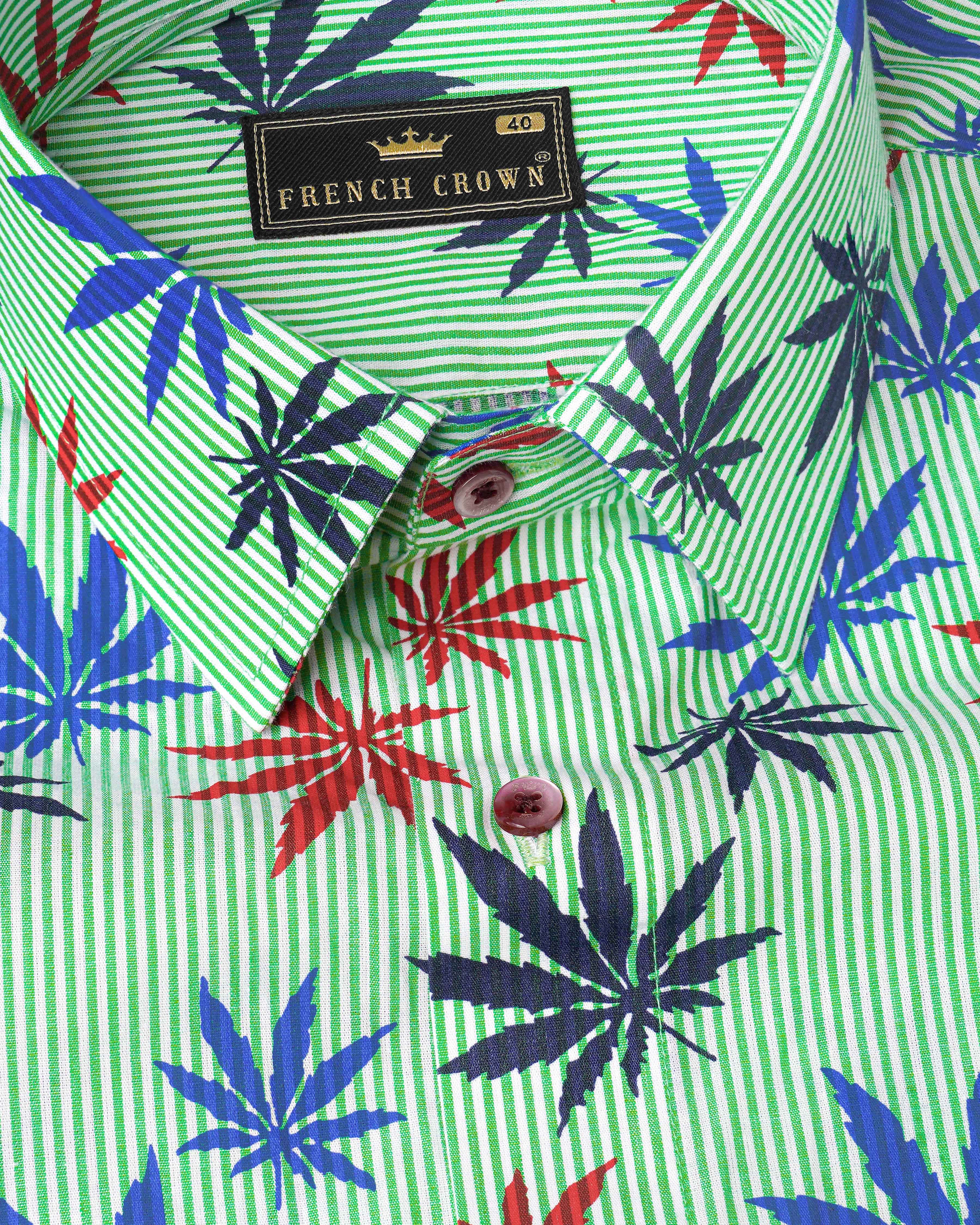 Pastel Green Pin Striped with Leaves Printed Premium Cotton Shirt 8128-MN-38, 8128-MN-H-38, 8128-MN-39, 8128-MN-H-39, 8128-MN-40, 8128-MN-H-40, 8128-MN-42, 8128-MN-H-42, 8128-MN-44, 8128-MN-H-44, 8128-MN-46, 8128-MN-H-46, 8128-MN-48, 8128-MN-H-48, 8128-MN-50, 8128-MN-H-50, 8128-MN-52, 8128-MN-H-52