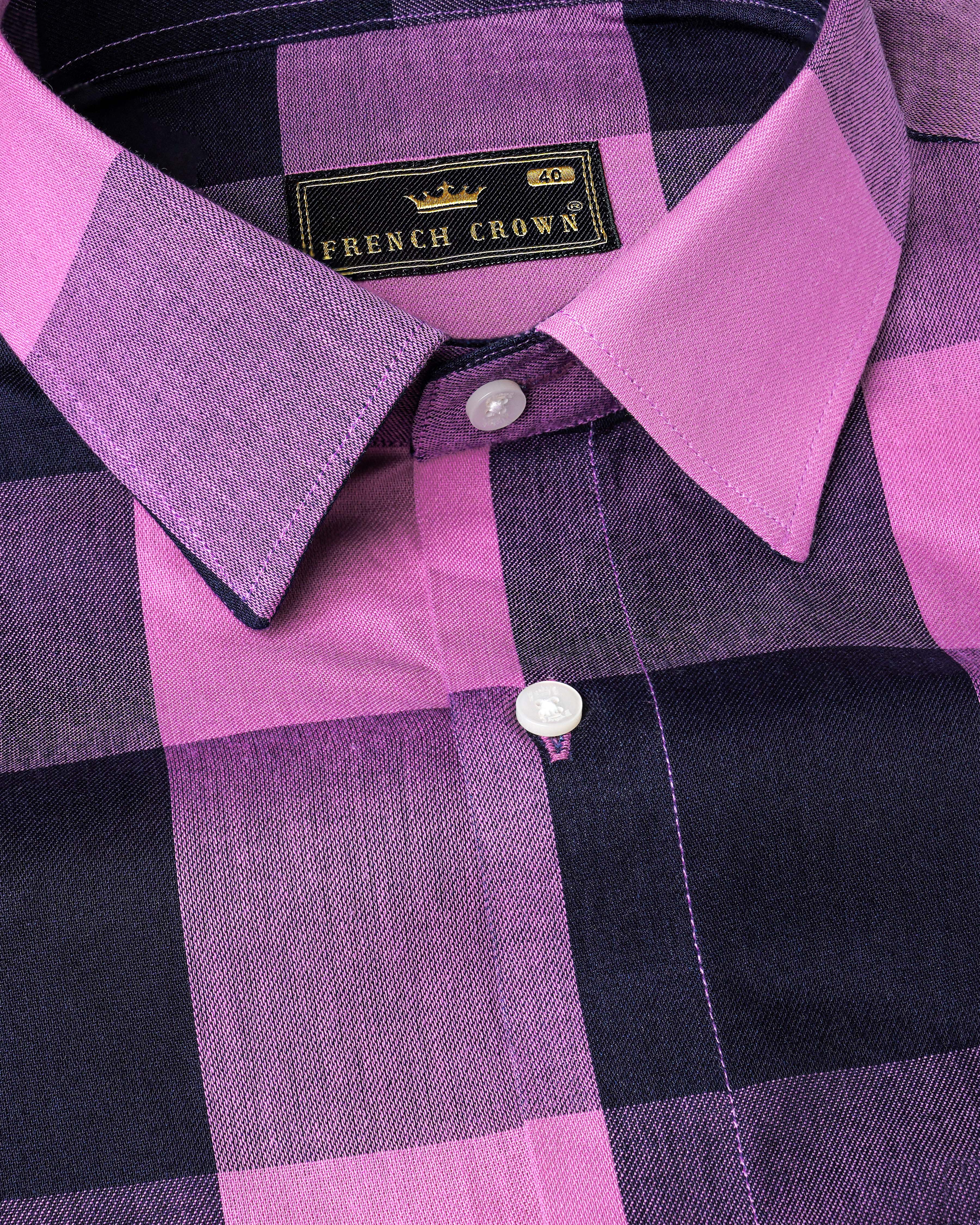 Light Thulian Pink with Bleached Cedar Blue Checked Royal Oxford Shirt 8134-38, 8134-H-38, 8134-39, 8134-H-39, 8134-40, 8134-H-40, 8134-42, 8134-H-42, 8134-44, 8134-H-44, 8134-46, 8134-H-46, 8134-48, 8134-H-48, 8134-50, 8134-H-50, 8134-52, 8134-H-52