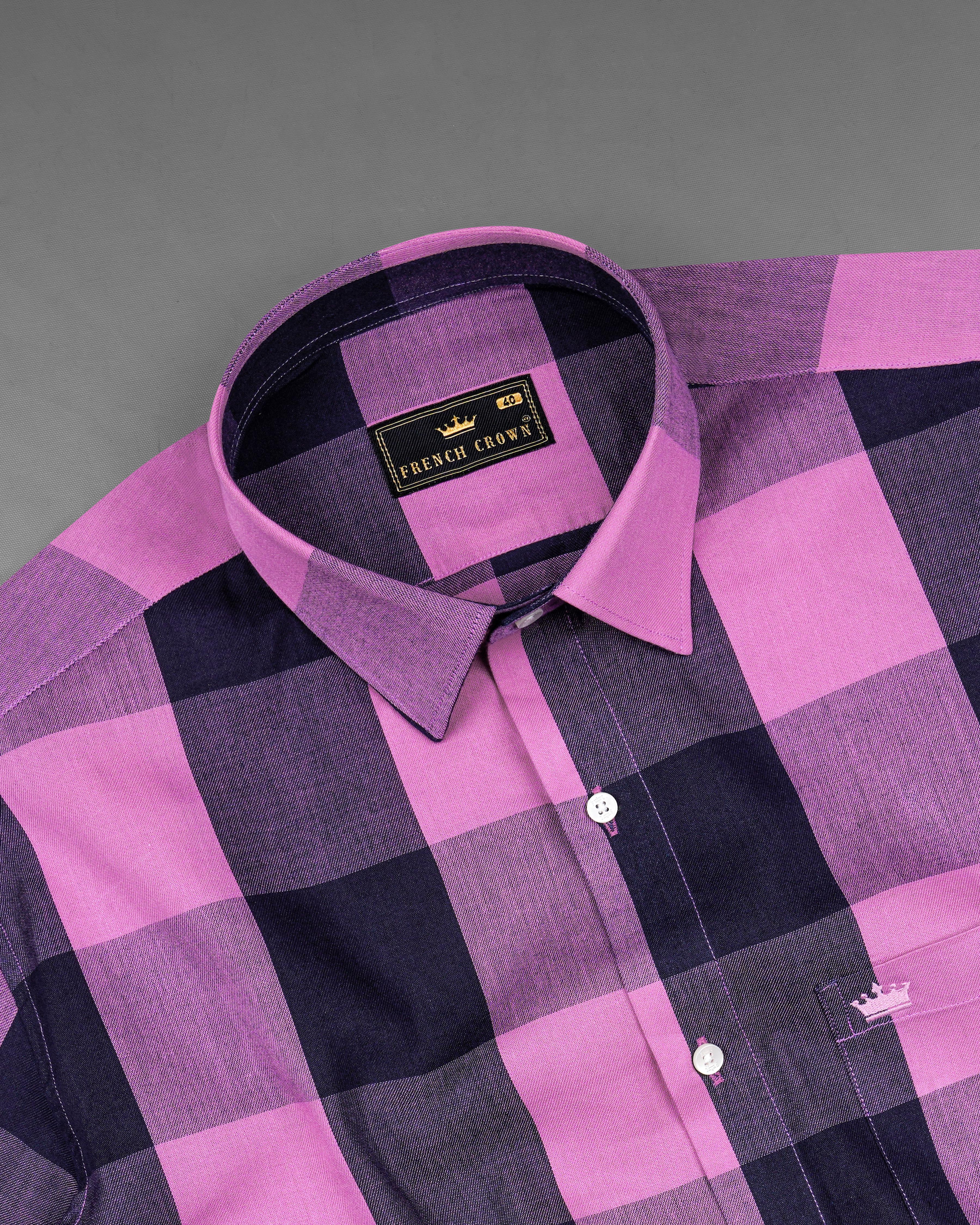 Light Thulian Pink with Bleached Cedar Blue Checked Royal Oxford Shirt 8134-38, 8134-H-38, 8134-39, 8134-H-39, 8134-40, 8134-H-40, 8134-42, 8134-H-42, 8134-44, 8134-H-44, 8134-46, 8134-H-46, 8134-48, 8134-H-48, 8134-50, 8134-H-50, 8134-52, 8134-H-52