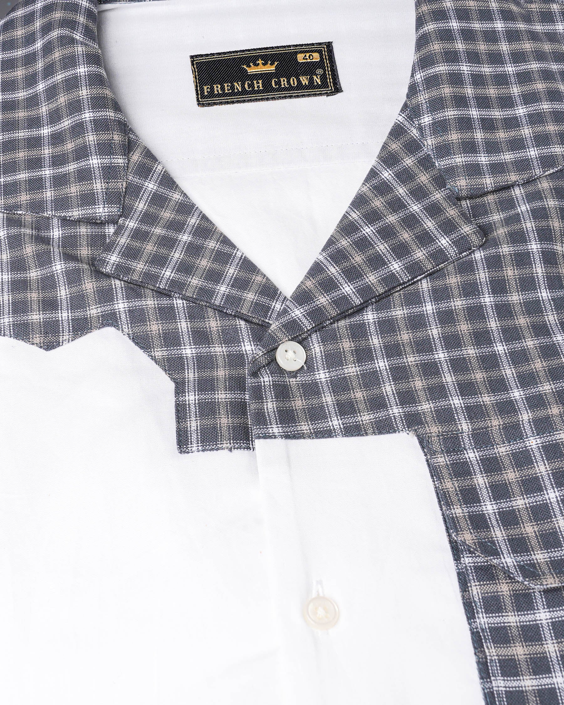 Bright White with Cadet Gray Checkered Super Soft Premium Cotton Designer Shirt 8136-CC-P188-38, 8136-CC-P188-H-38, 8136-CC-P188-39, 8136-CC-P188-H-39, 8136-CC-P188-40, 8136-CC-P188-H-40, 8136-CC-P188-42, 8136-CC-P188-H-42, 8136-CC-P188-44, 8136-CC-P188-H-44, 8136-CC-P188-46, 8136-CC-P188-H-46, 8136-CC-P188-48, 8136-CC-P188-H-48, 8136-CC-P188-50, 8136-CC-P188-H-50, 8136-CC-P188-52, 8136-CC-P188-H-52