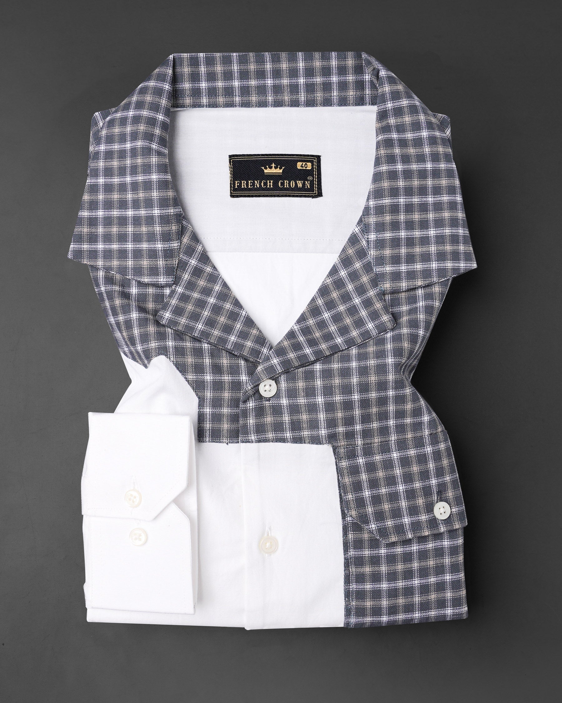 Bright White with Cadet Gray Checkered Super Soft Premium Cotton Designer Shirt 8136-CC-P188-38, 8136-CC-P188-H-38, 8136-CC-P188-39, 8136-CC-P188-H-39, 8136-CC-P188-40, 8136-CC-P188-H-40, 8136-CC-P188-42, 8136-CC-P188-H-42, 8136-CC-P188-44, 8136-CC-P188-H-44, 8136-CC-P188-46, 8136-CC-P188-H-46, 8136-CC-P188-48, 8136-CC-P188-H-48, 8136-CC-P188-50, 8136-CC-P188-H-50, 8136-CC-P188-52, 8136-CC-P188-H-52