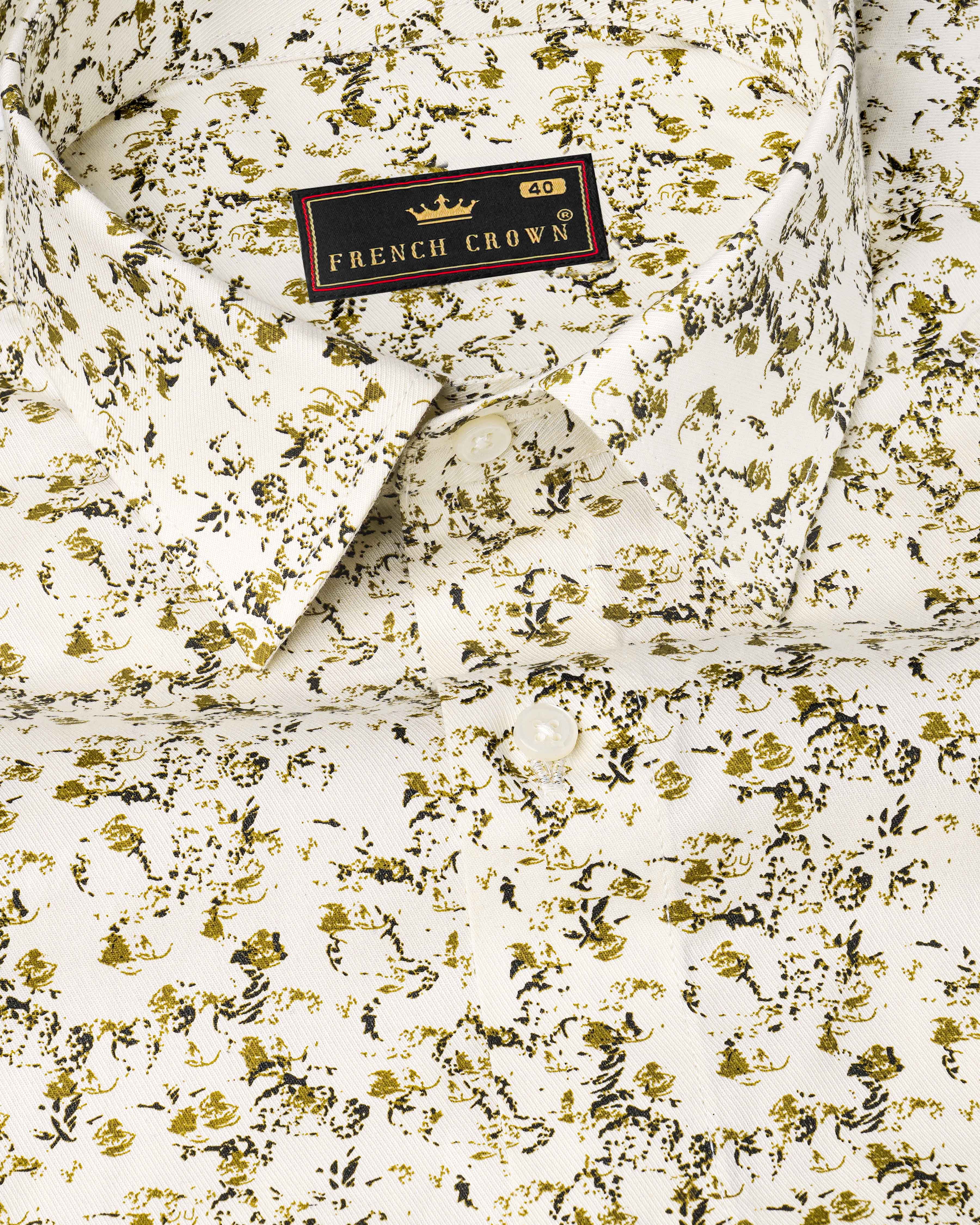 Sauvignon Cream Printed with Black Patches Twill Premium Cotton Designer Shirt 8137-P193-38, 8137-P193-H-38, 8137-P193-39, 8137-P193-H-39, 8137-P193-40, 8137-P193-H-40, 8137-P193-42, 8137-P193-H-42, 8137-P193-44, 8137-P193-H-44, 8137-P193-46, 8137-P193-H-46, 8137-P193-48, 8137-P193-H-48, 8137-P193-50, 8137-P193-H-50, 8137-P193-52, 8137-P193-H-52