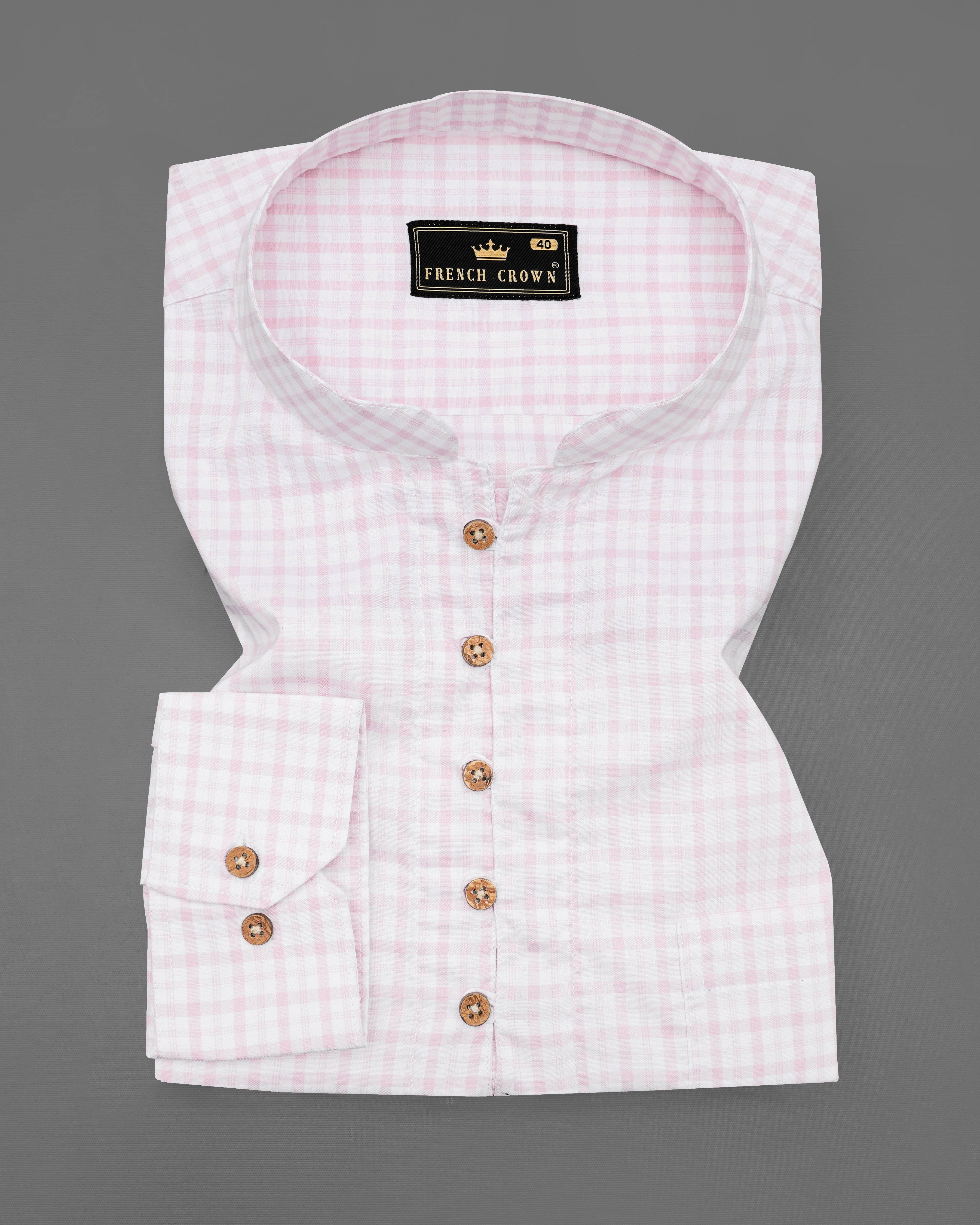 Bright White and Twilight Pink Checkered Premium Cotton Kurta Shirt 8148-KS-38, 8148-KS-H-38, 8148-KS-39, 8148-KS-H-39, 8148-KS-40, 8148-KS-H-40, 8148-KS-42, 8148-KS-H-42, 8148-KS-44, 8148-KS-H-44, 8148-KS-46, 8148-KS-H-46, 8148-KS-48, 8148-KS-H-48, 8148-KS-50, 8148-KS-H-50, 8148-KS-52, 8148-KS-H-52