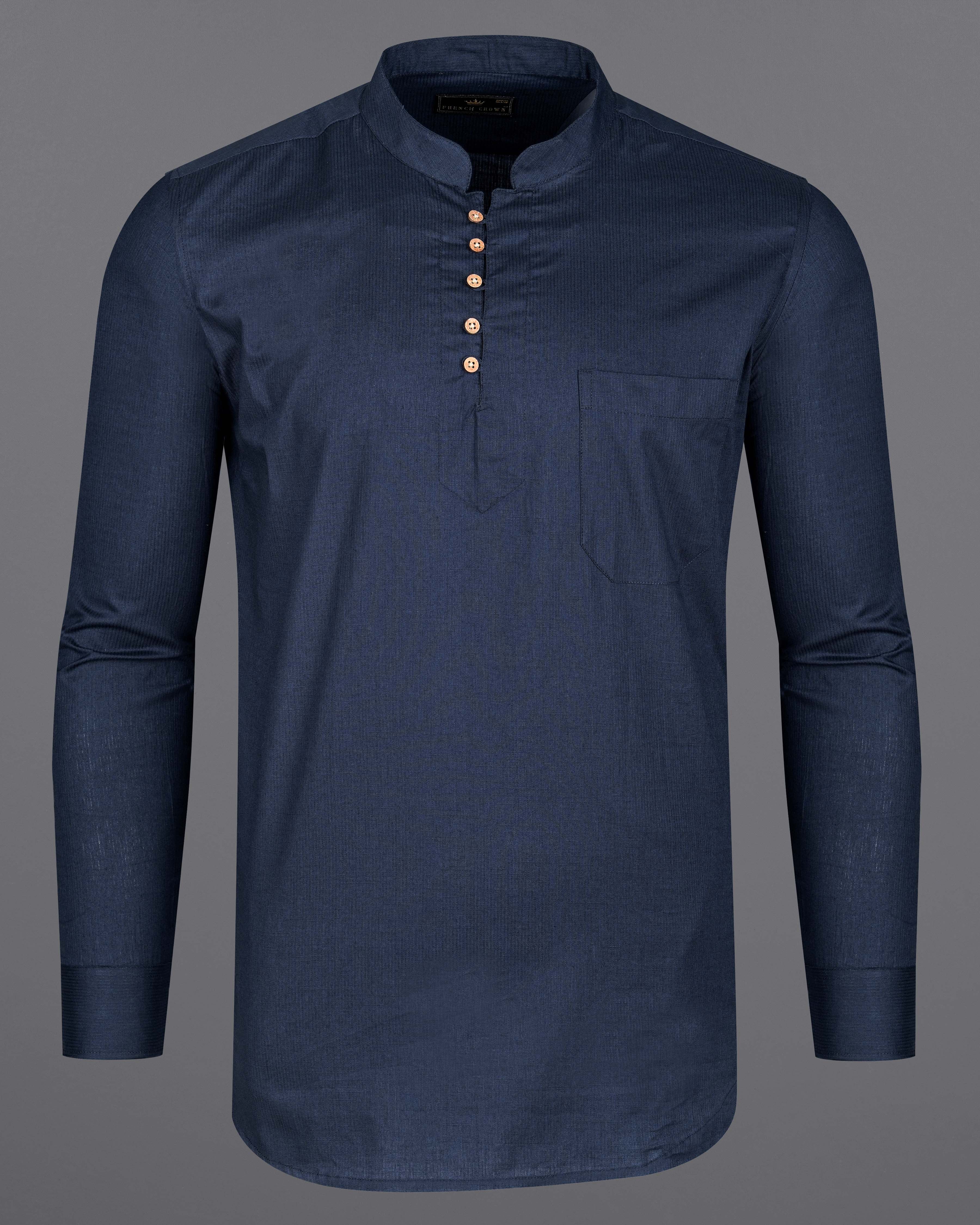 Ebony Clay Navy Blue Dobby Textured Premium Giza Cotton Kurta Shirt 8156-KS-38, 8156-KS-H-38, 8156-KS-39, 8156-KS-H-39, 8156-KS-40, 8156-KS-H-40, 8156-KS-42, 8156-KS-H-42, 8156-KS-44, 8156-KS-H-44, 8156-KS-46, 8156-KS-H-46, 8156-KS-48, 8156-KS-H-48, 8156-KS-50, 8156-KS-H-50, 8156-KS-52, 8156-KS-H-52