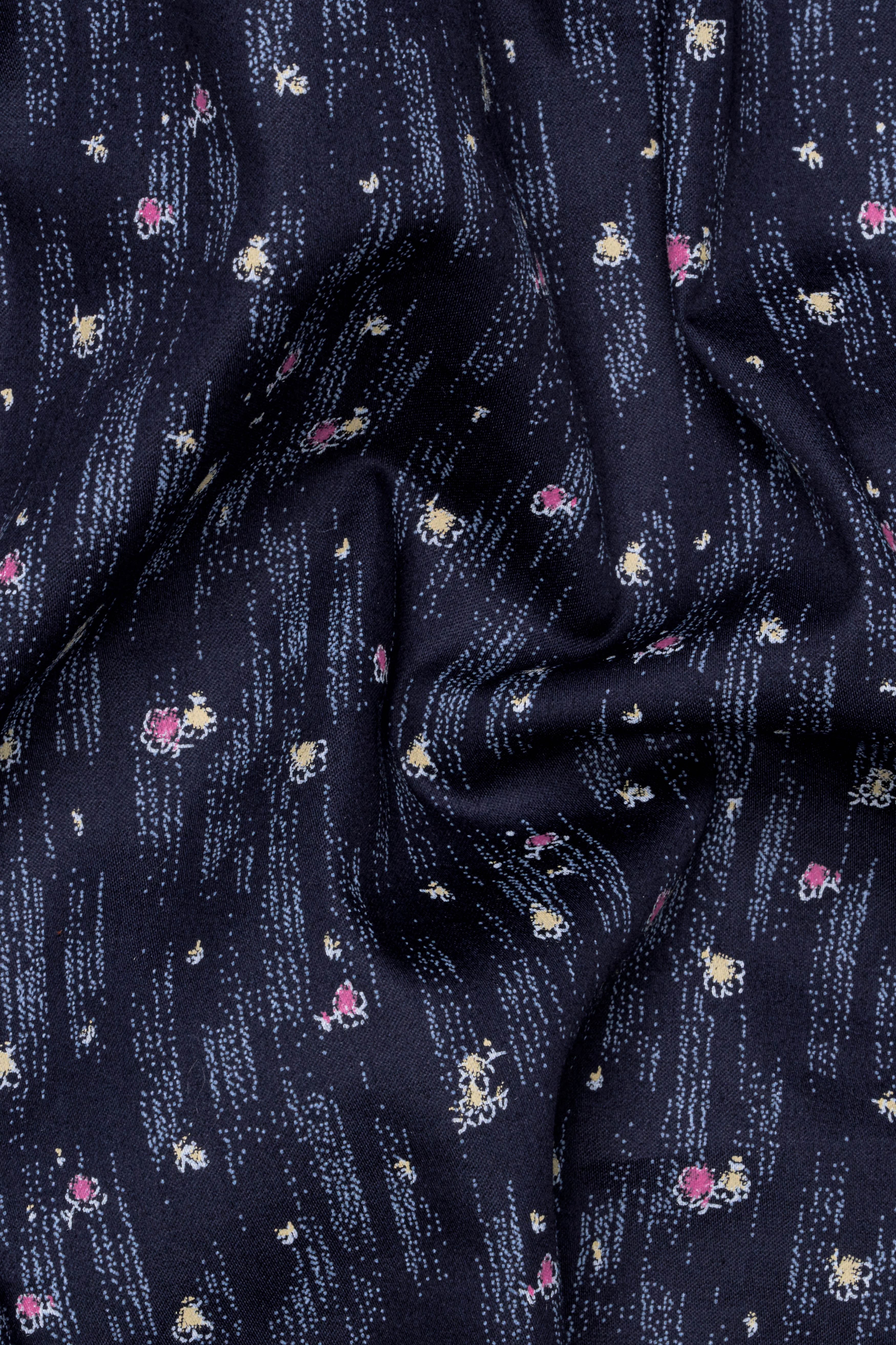 Zodiac Navy Blue Printed with Patchwork Super Soft Premium Cotton Designer Shirt