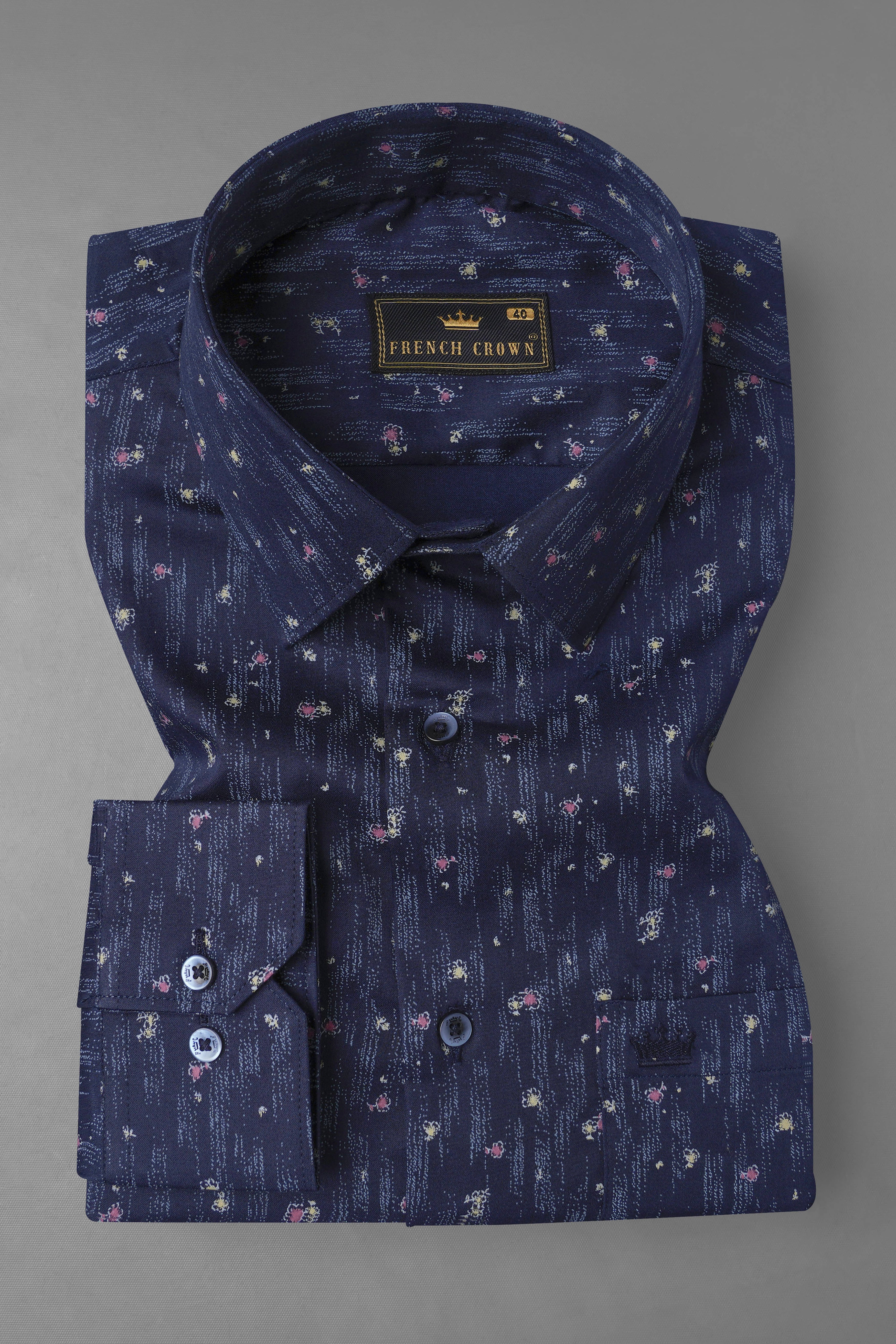 Zodiac Navy Blue Super Soft Premium Cotton Shirt