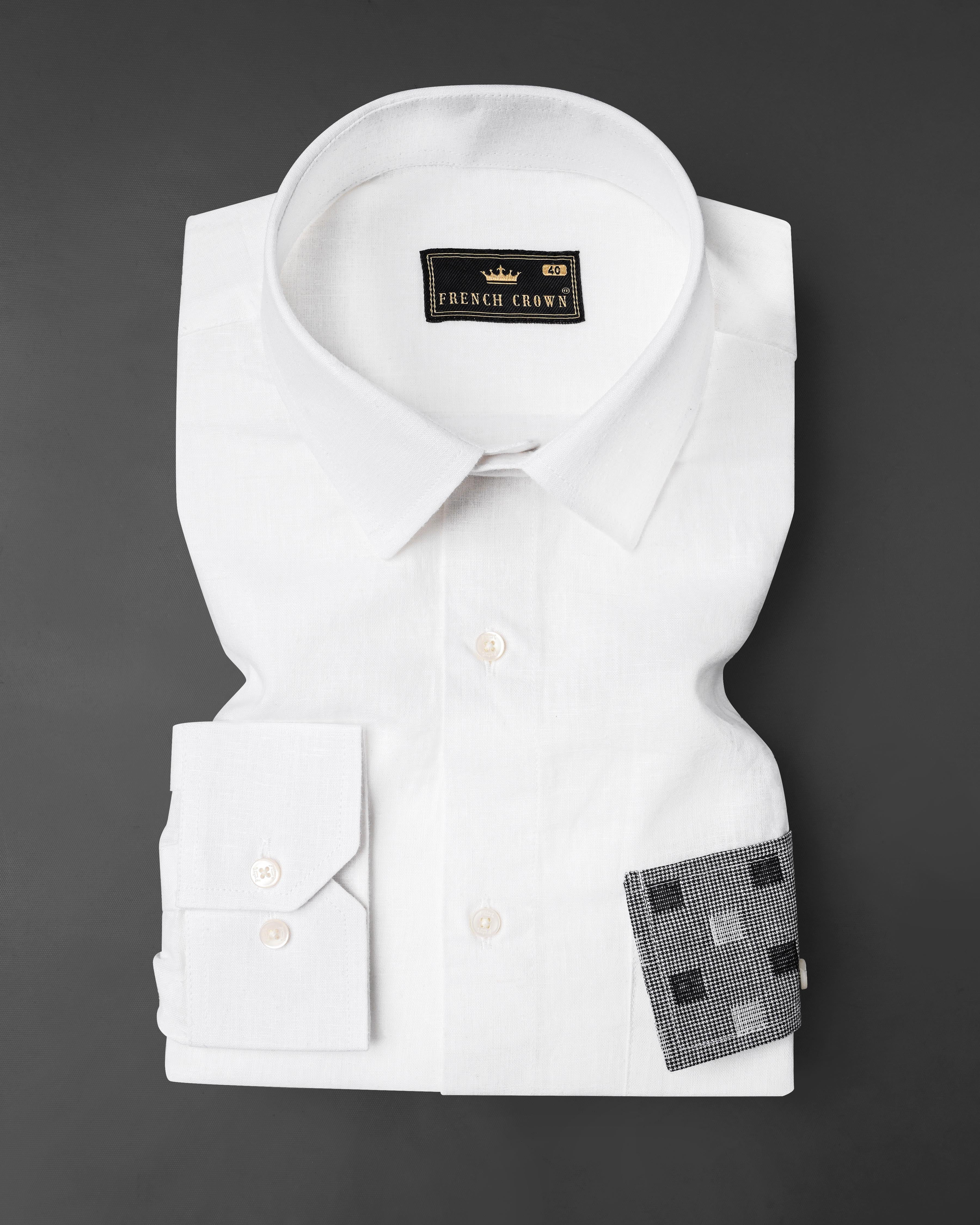 Bright White and Thunder Black Box Textured Luxurious Linen Designer Shirt 8161-P106-38, 8161-P106-H-38, 8161-P106-39, 8161-P106-H-39, 8161-P106-40, 8161-P106-H-40, 8161-P106-42, 8161-P106-H-42, 8161-P106-44, 8161-P106-H-44, 8161-P106-46, 8161-P106-H-46, 8161-P106-48, 8161-P106-H-48, 8161-P106-50, 8161-P106-H-50, 8161-P106-52, 8161-P106-H-52