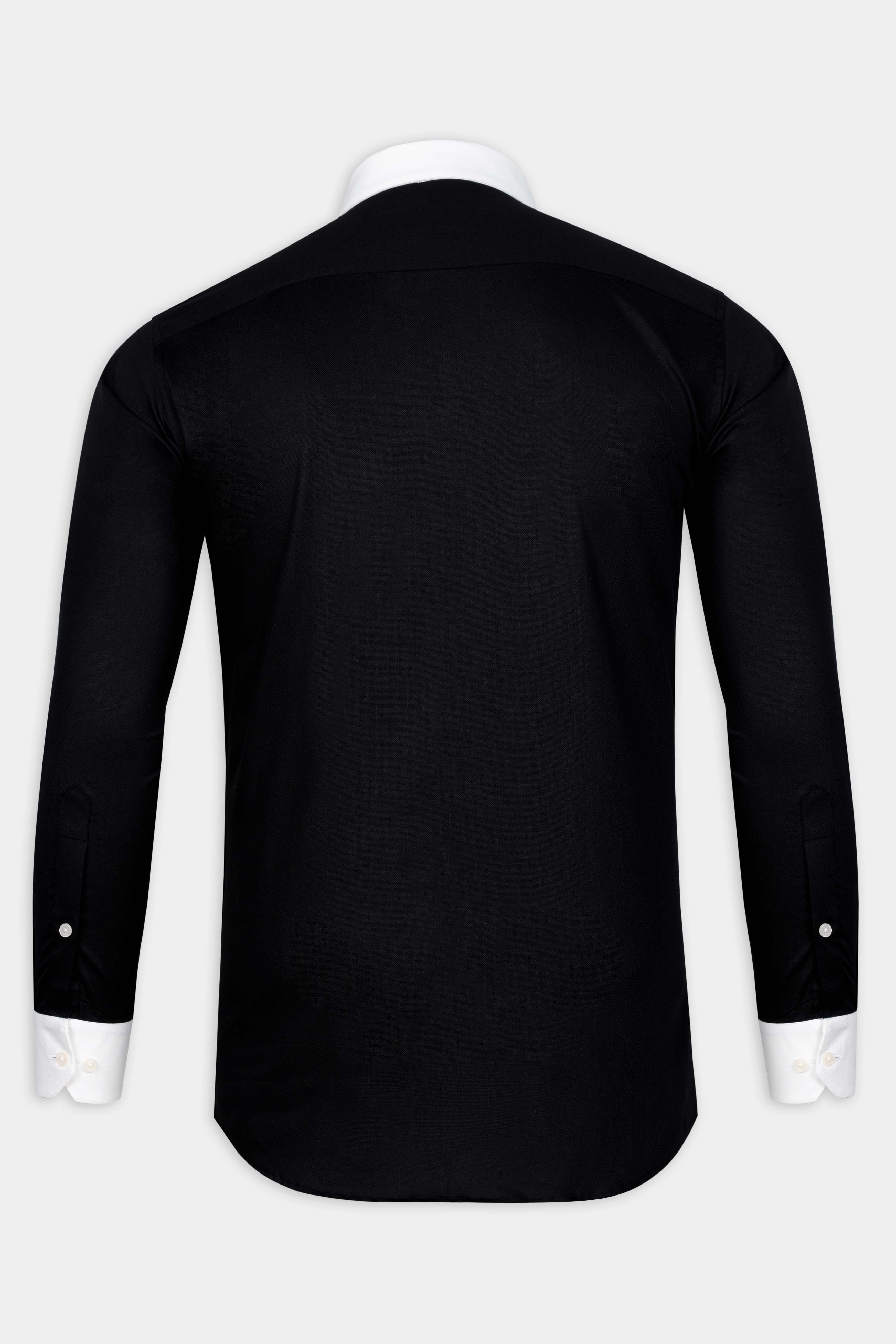 Jade Black with white cuff-collar Premium Cotton shirt