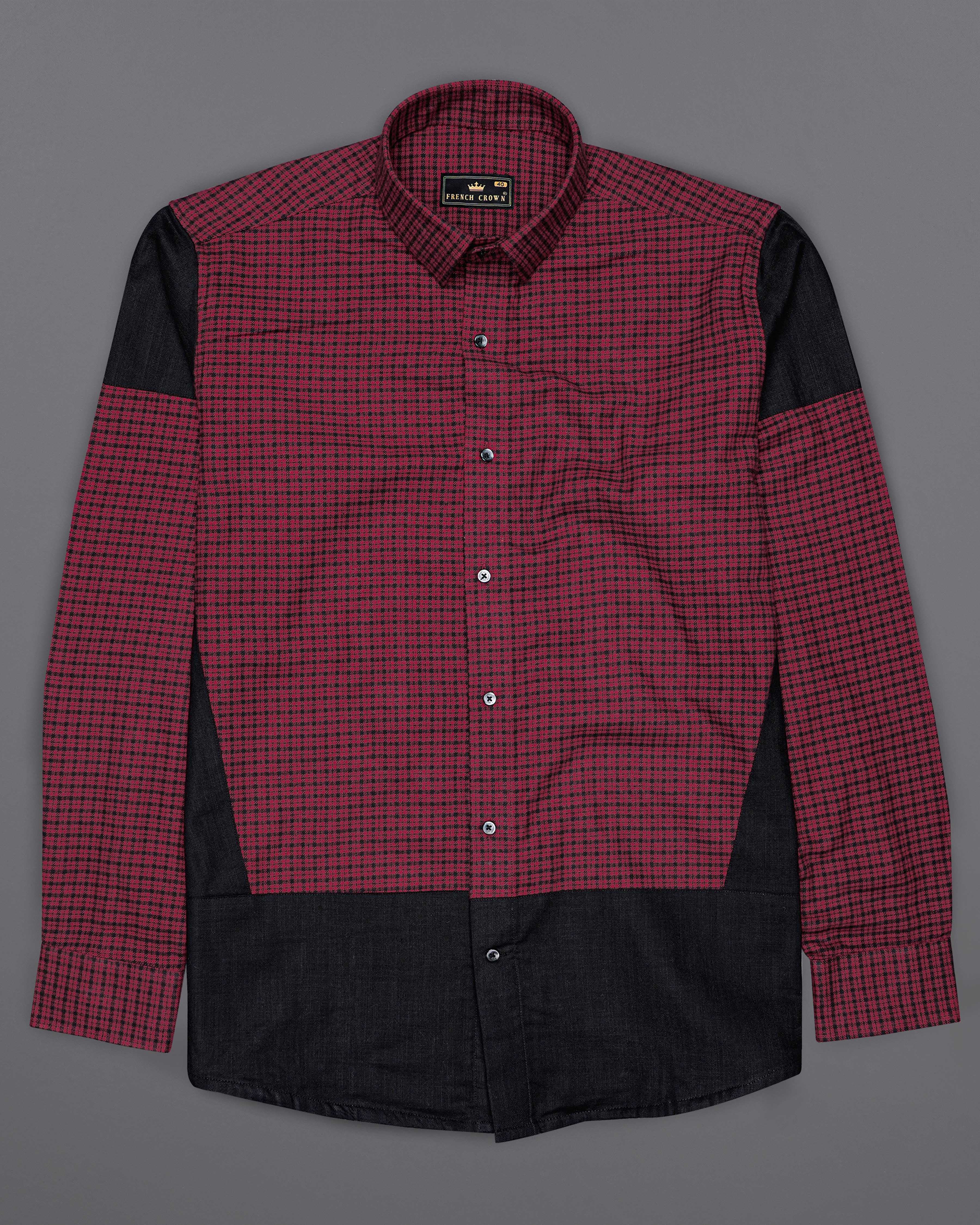 Claret Red Checkered and Black Premium Flannel Designer Shirt 8174-BLK-P113-38, 8174-BLK-P113-H-38, 8174-BLK-P113-39, 8174-BLK-P113-H-39, 8174-BLK-P113-40, 8174-BLK-P113-H-40, 8174-BLK-P113-42, 8174-BLK-P113-H-42, 8174-BLK-P113-44, 8174-BLK-P113-H-44, 8174-BLK-P113-46, 8174-BLK-P113-H-46, 8174-BLK-P113-48, 8174-BLK-P113-H-48, 8174-BLK-P113-50, 8174-BLK-P113-H-50, 8174-BLK-P113-52, 8174-BLK-P113-H-52