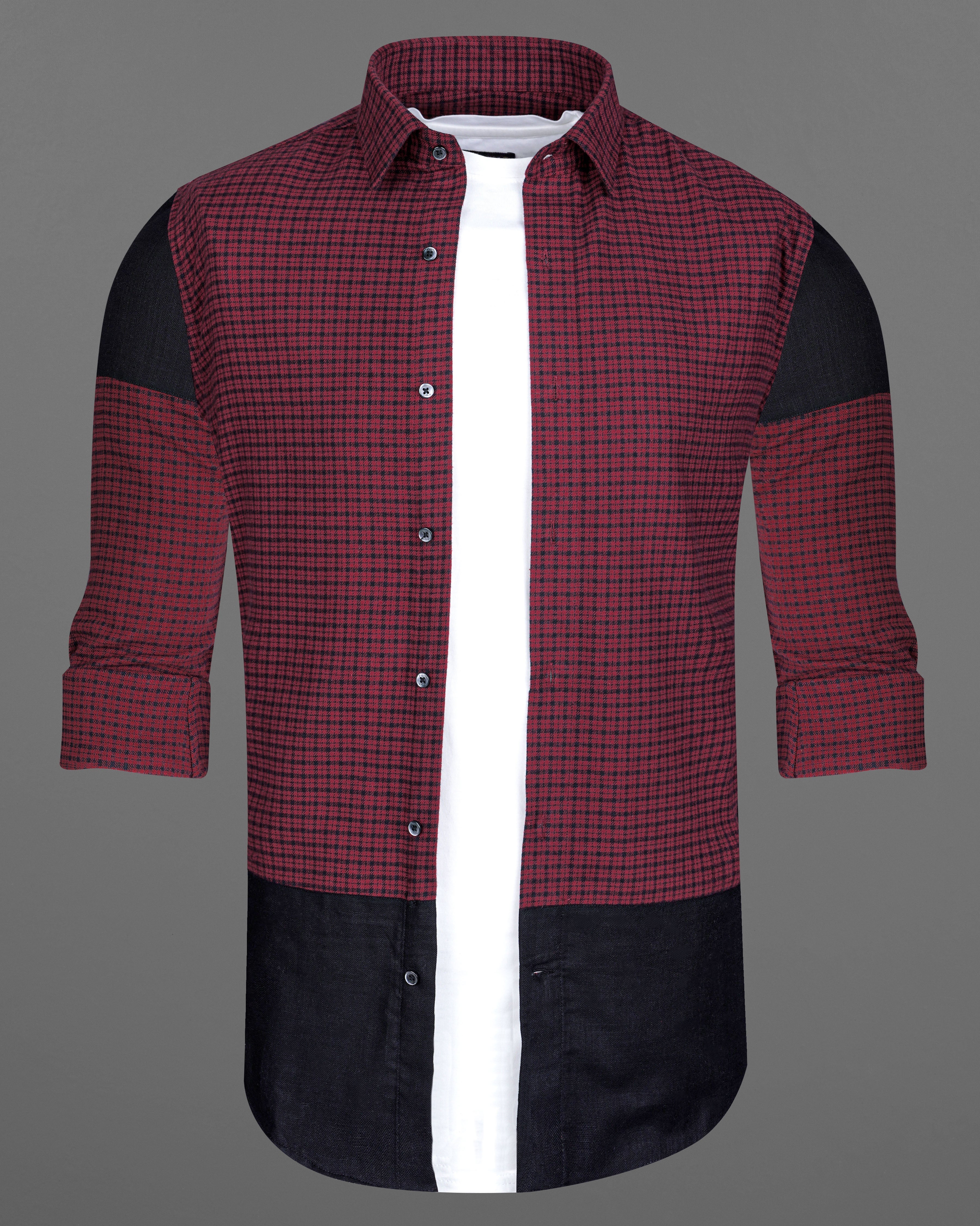 Claret Red Checkered and Black Premium Flannel Designer Shirt 8174-BLK-P113-38, 8174-BLK-P113-H-38, 8174-BLK-P113-39, 8174-BLK-P113-H-39, 8174-BLK-P113-40, 8174-BLK-P113-H-40, 8174-BLK-P113-42, 8174-BLK-P113-H-42, 8174-BLK-P113-44, 8174-BLK-P113-H-44, 8174-BLK-P113-46, 8174-BLK-P113-H-46, 8174-BLK-P113-48, 8174-BLK-P113-H-48, 8174-BLK-P113-50, 8174-BLK-P113-H-50, 8174-BLK-P113-52, 8174-BLK-P113-H-52