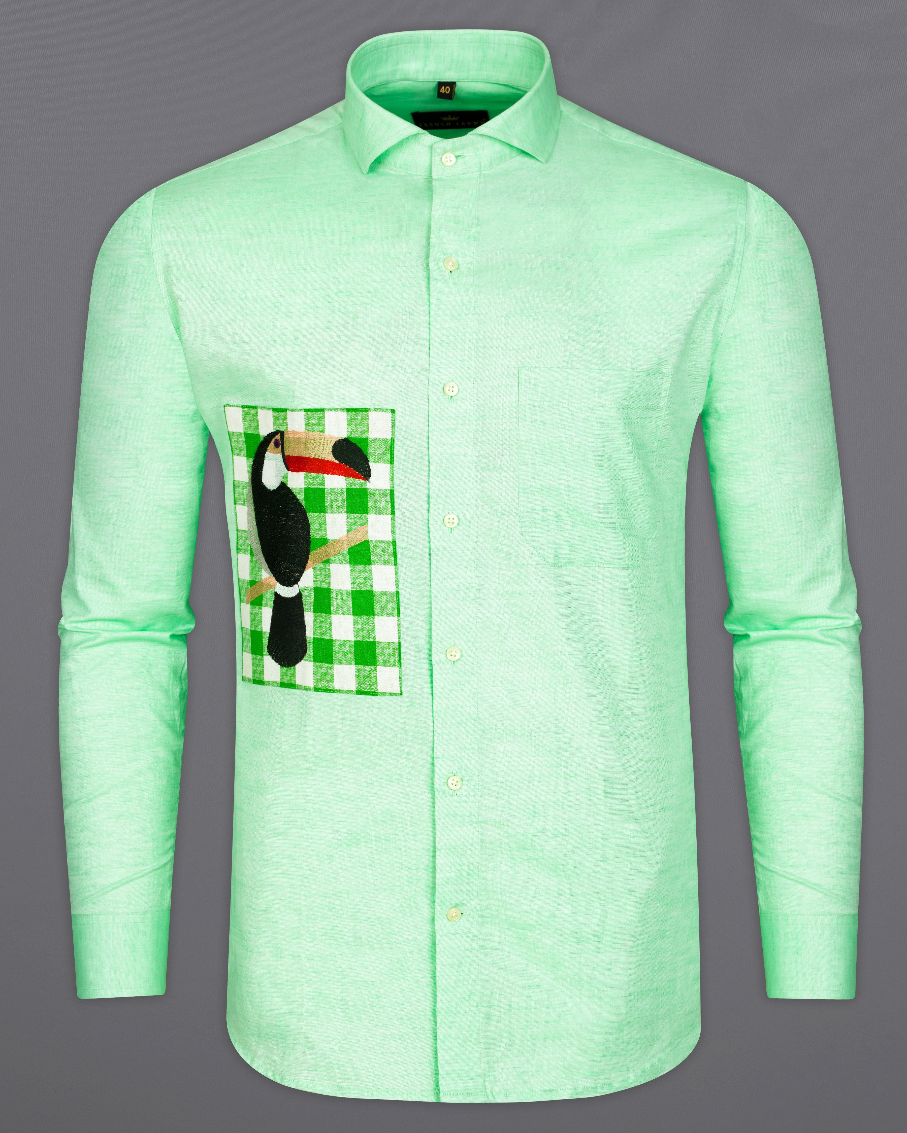 Geyser Green Embroidered Royal Oxford Shirt 8178-CA-E048-38, 8178-CA-E048-H-38, 8178-CA-E048-39, 8178-CA-E048-H-39, 8178-CA-E048-40, 8178-CA-E048-H-40, 8178-CA-E048-42, 8178-CA-E048-H-42, 8178-CA-E048-44, 8178-CA-E048-H-44, 8178-CA-E048-46, 8178-CA-E048-H-46, 8178-CA-E048-48, 8178-CA-E048-H-48, 8178-CA-E048-50, 8178-CA-E048-H-50, 8178-CA-E048-52, 8178-CA-E048-H-52