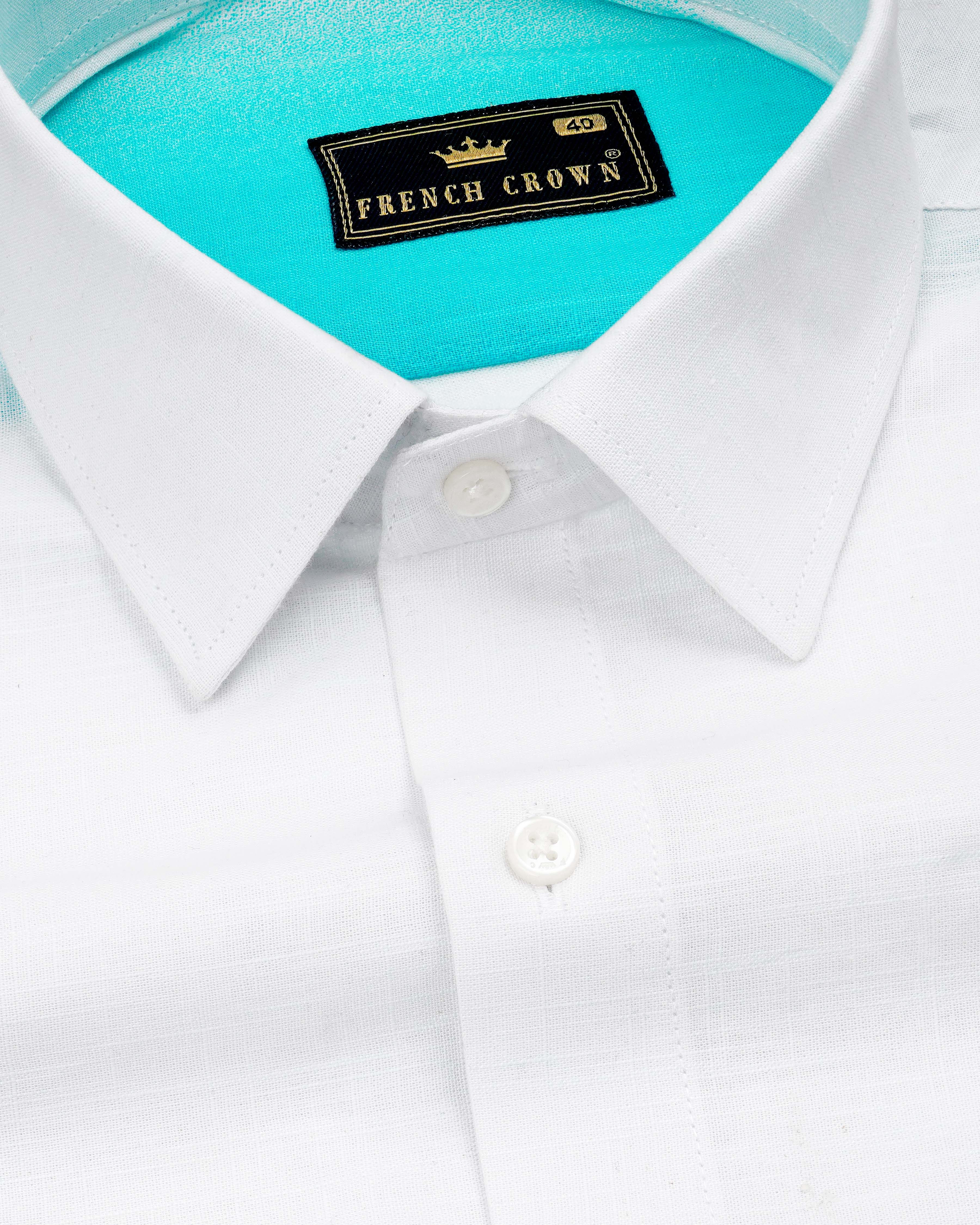 Bright White and Dark Turquoise Blue Chambray Textured Premium Cotton 8186-38, 8186-H-38, 8186-39, 8186-H-39, 8186-40, 8186-H-40, 8186-42, 8186-H-42, 8186-44, 8186-H-44, 8186-46, 8186-H-46, 8186-48, 8186-H-48, 8186-50, 8186-H-50, 8186-52, 8186-H-52