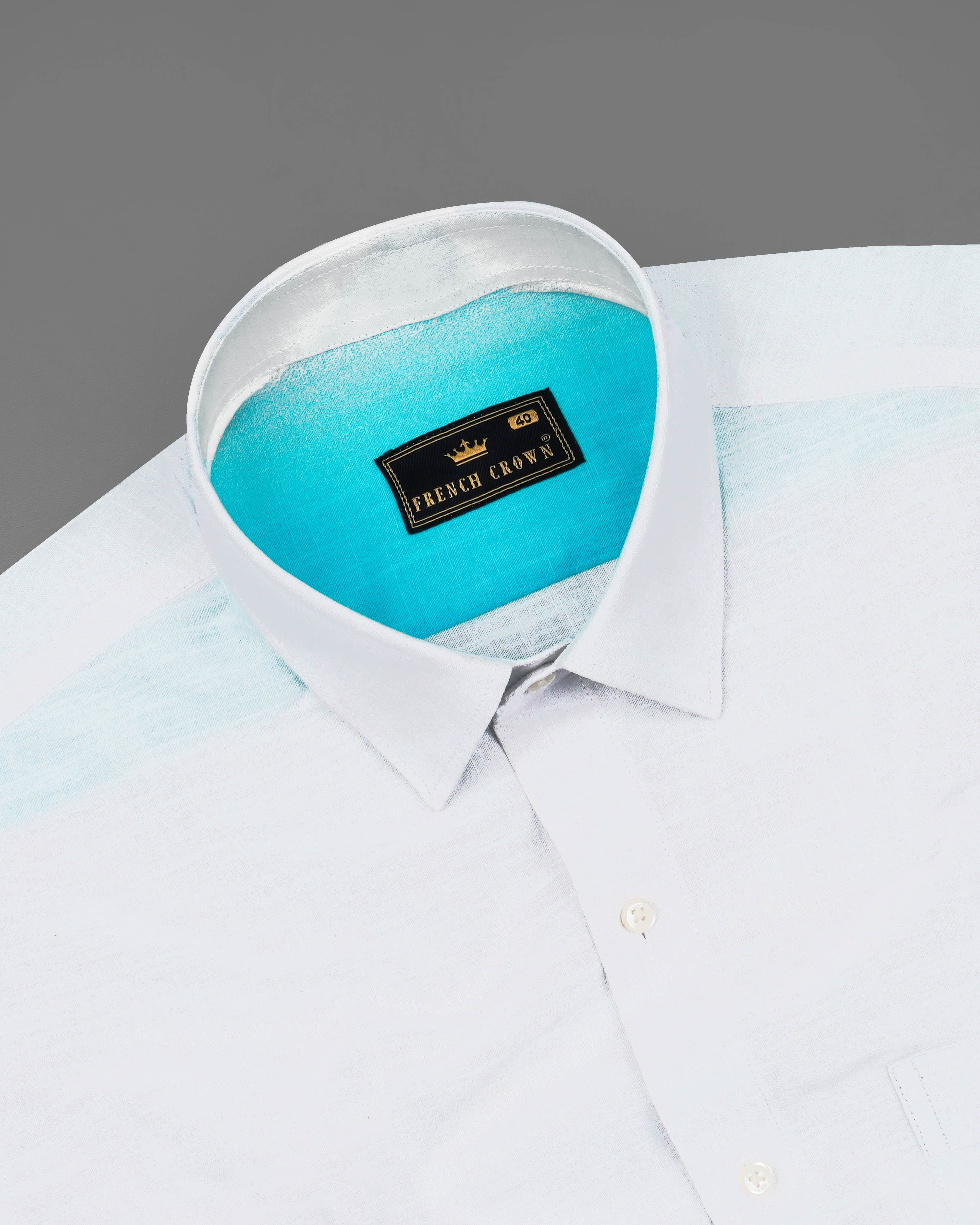 Bright White and Dark Turquoise Blue Chambray Textured Premium Cotton Shirt 8188-38, 8188-H-38, 8188-39, 8188-H-39, 8188-40, 8188-H-40, 8188-42, 8188-H-42, 8188-44, 8188-H-44, 8188-46, 8188-H-46, 8188-48, 8188-H-48, 8188-50, 8188-H-50, 8188-52, 8188-H-52