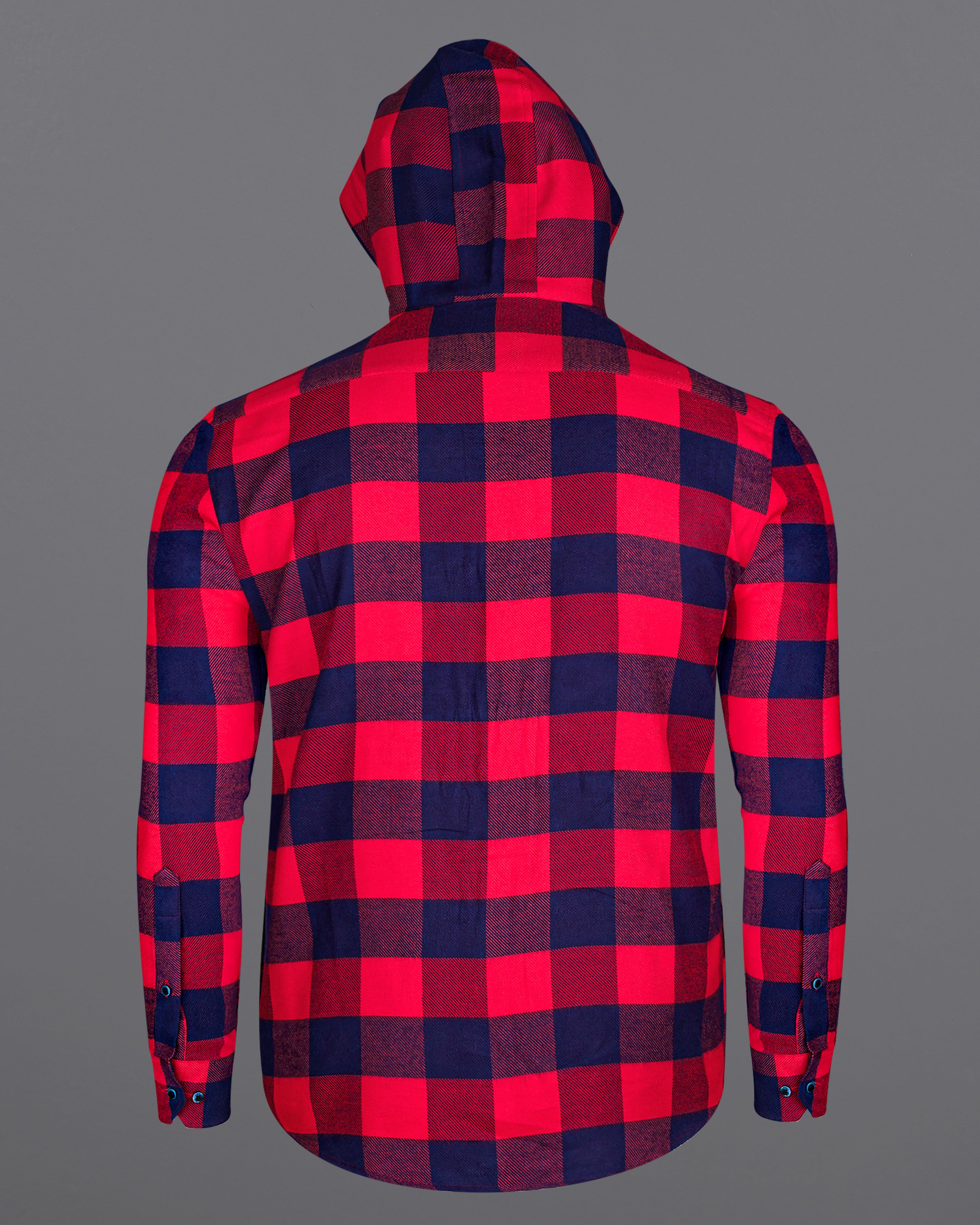 Monza Red with Mirage Blue Checked Hoodie Flannel Shirt 8187-CHD-BLE-38, 8187-CHD-BLE-H-38, 8187-CHD-BLE-39, 8187-CHD-BLE-H-39, 8187-CHD-BLE-40, 8187-CHD-BLE-H-40, 8187-CHD-BLE-42, 8187-CHD-BLE-H-42, 8187-CHD-BLE-44, 8187-CHD-BLE-H-44, 8187-CHD-BLE-46, 8187-CHD-BLE-H-46, 8187-CHD-BLE-48, 8187-CHD-BLE-H-48, 8187-CHD-BLE-50, 8187-CHD-BLE-H-50, 8187-CHD-BLE-52, 8187-CHD-BLE-H-52