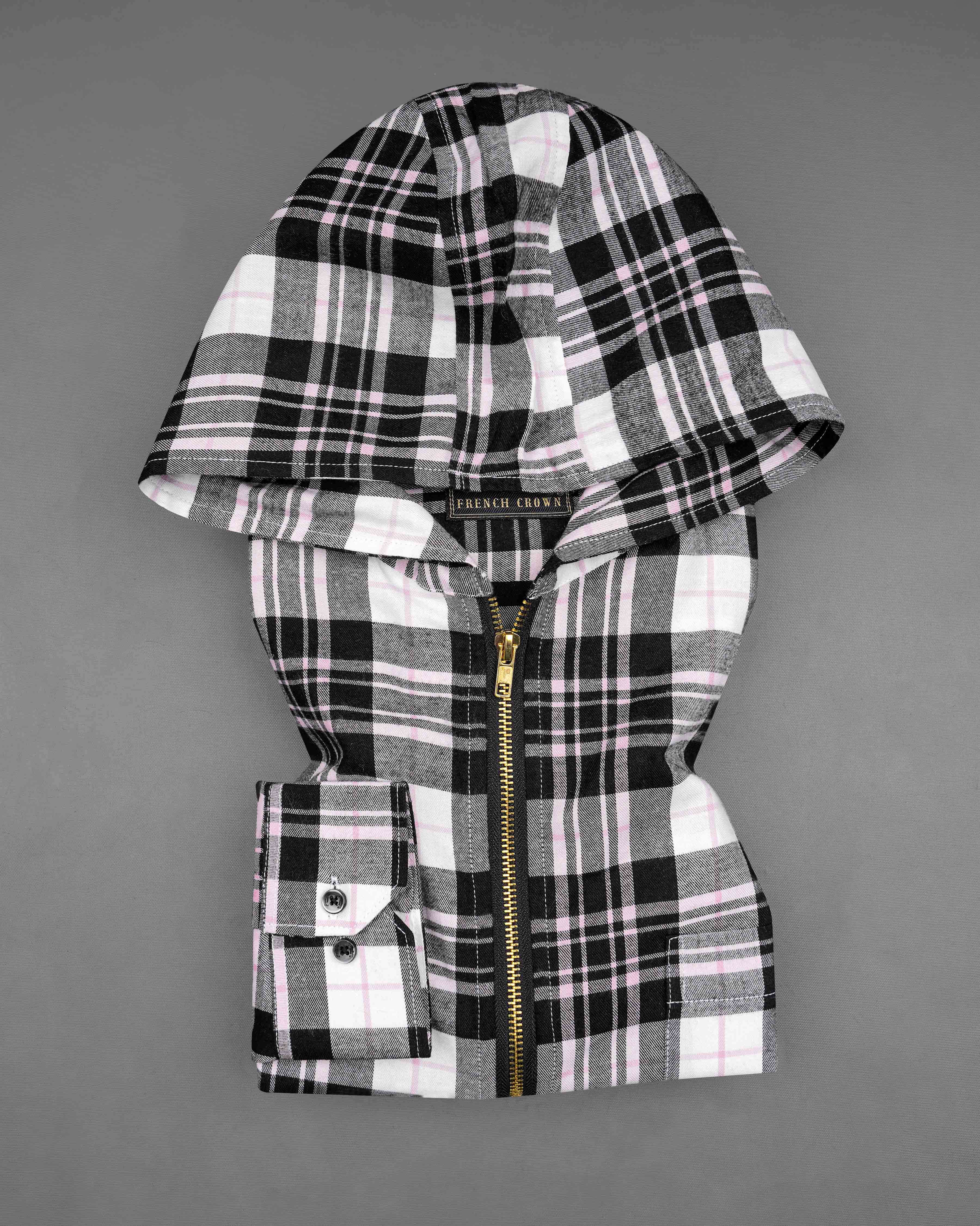 Bright White and Jade Black Plaid Hoodie Flannel Zipper Closure Shirt 8188-HD-38, 8188-HD-H-38, 8188-HD-39, 8188-HD-H-39, 8188-HD-40, 8188-HD-H-40, 8188-HD-42, 8188-HD-H-42, 8188-HD-44, 8188-HD-H-44, 8188-HD-46, 8188-HD-H-46, 8188-HD-48, 8188-HD-H-48, 8188-HD-50, 8188-HD-H-50, 8188-HD-52, 8188-HD-H-52