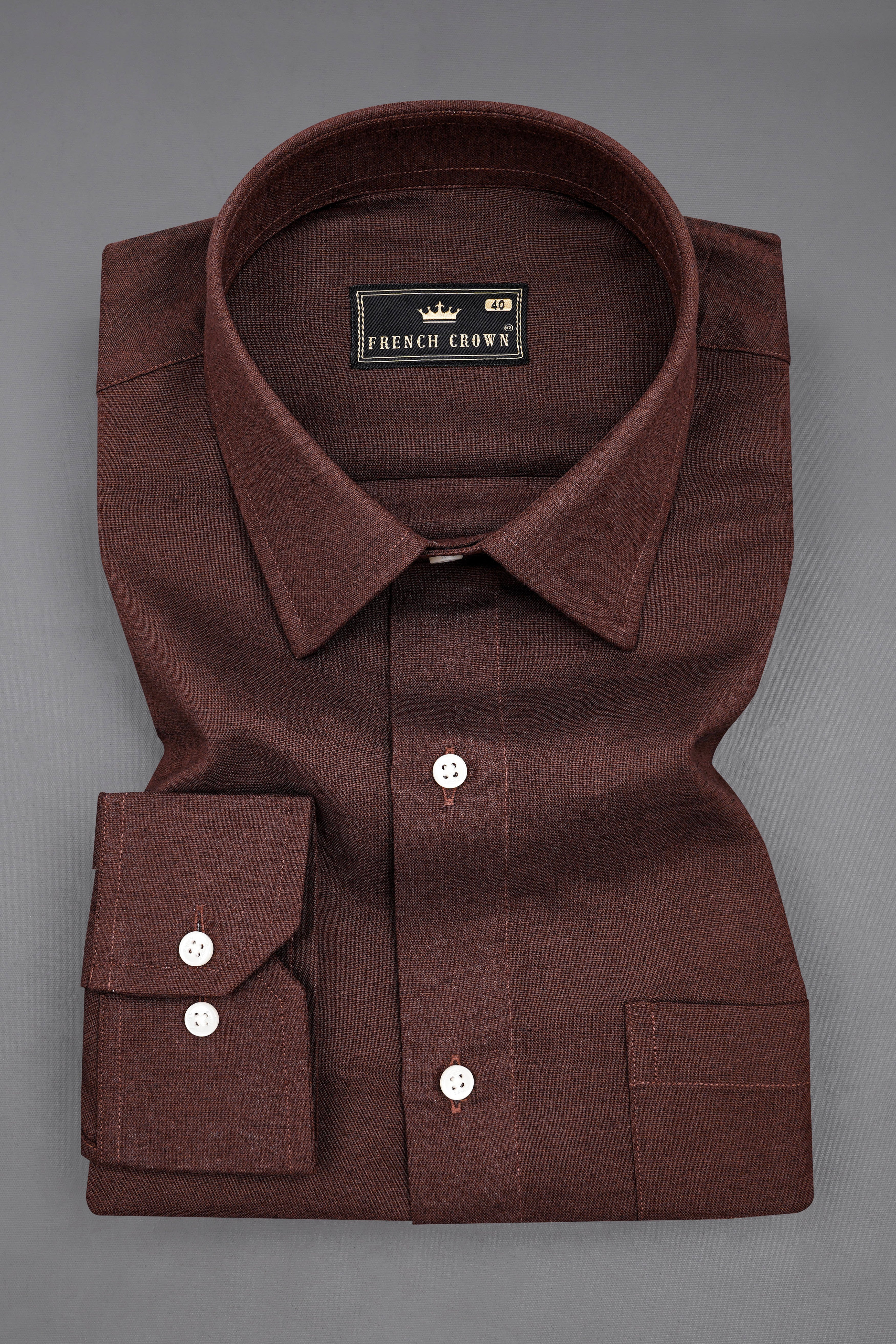 Bistre Brown Luxurious Linen Shirt