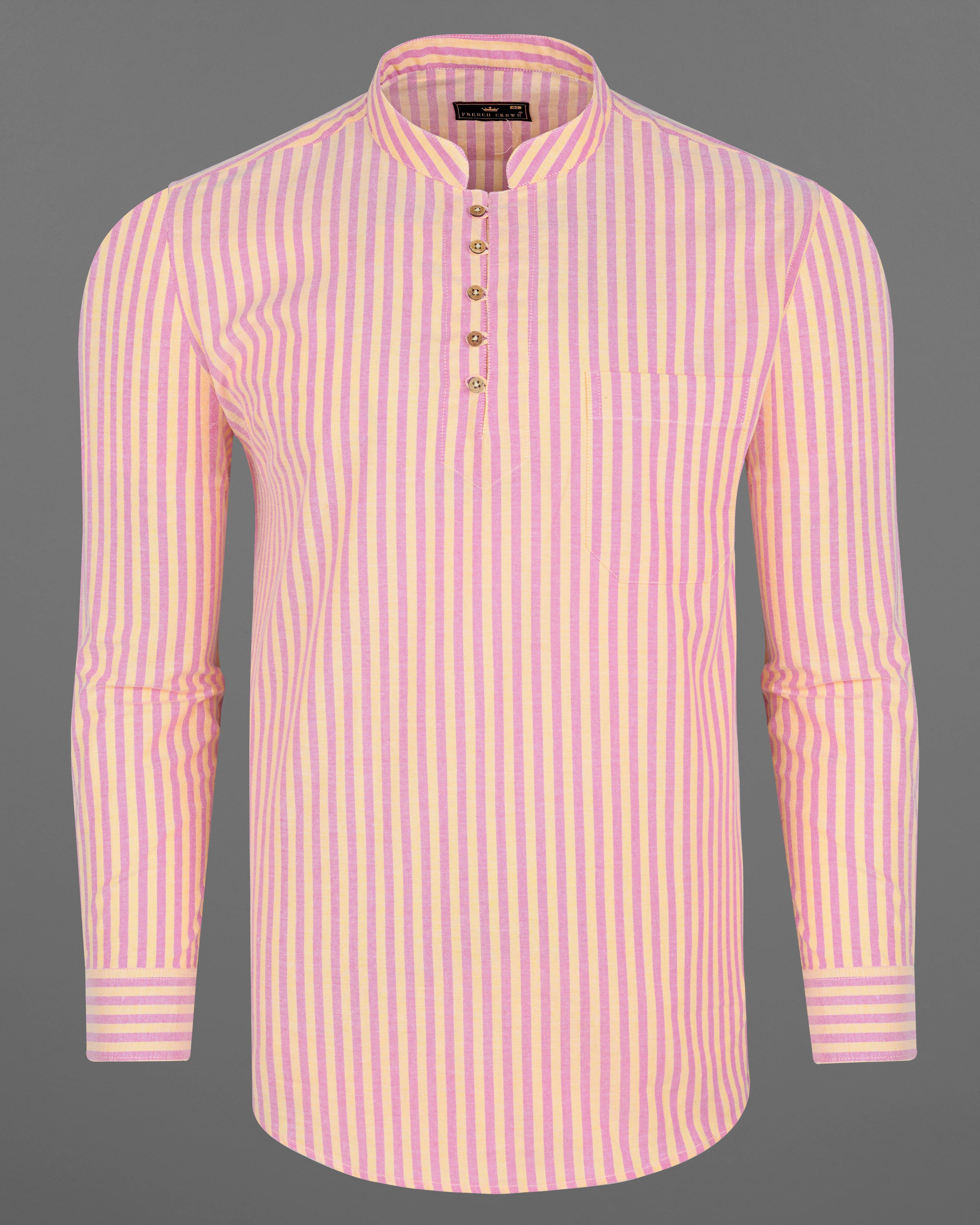 Marzipan Yellow and Pastel Pink Striped Royal Oxford Kurta Shirt 8201-KS -38,8201-KS -H-38,8201-KS -39,8201-KS -H-39,8201-KS -40,8201-KS -H-40,8201-KS -42,8201-KS -H-42,8201-KS -44,8201-KS -H-44,8201-KS -46,8201-KS -H-46,8201-KS -48,8201-KS -H-48,8201-KS -50,8201-KS -H-50,8201-KS -52,8201-KS -H-52