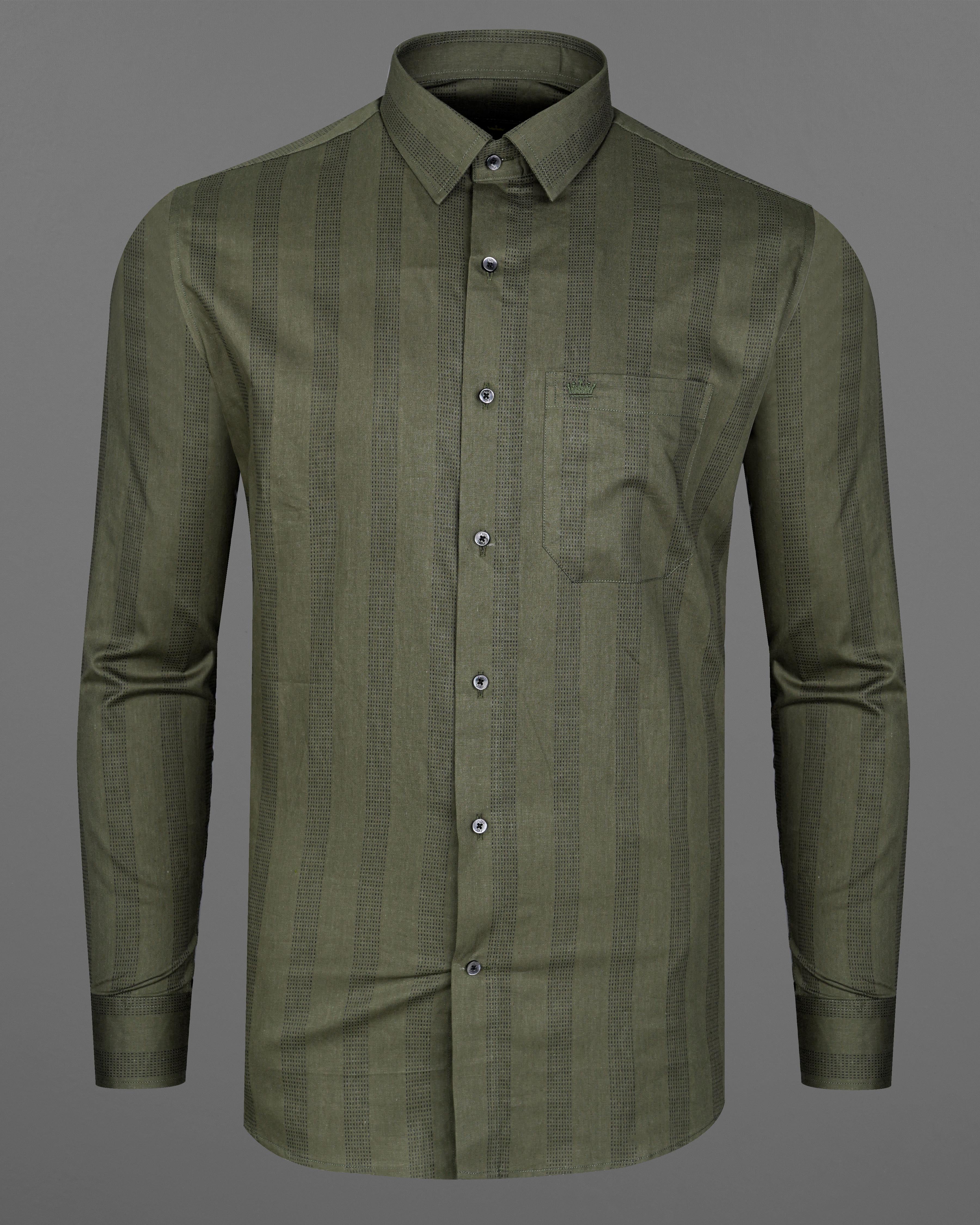 Fuscous Green and Black Striped Dobby Textured Giza Cotton Shirt 8213-BLK -38,8213-BLK -H-38,8213-BLK -39,8213-BLK -H-39,8213-BLK -40,8213-BLK -H-40,8213-BLK -42,8213-BLK -H-42,8213-BLK -44,8213-BLK -H-44,8213-BLK -46,8213-BLK -H-46,8213-BLK -48,8213-BLK -H-48,8213-BLK -50,8213-BLK -H-50,8213-BLK -52,8213-BLK -H-52