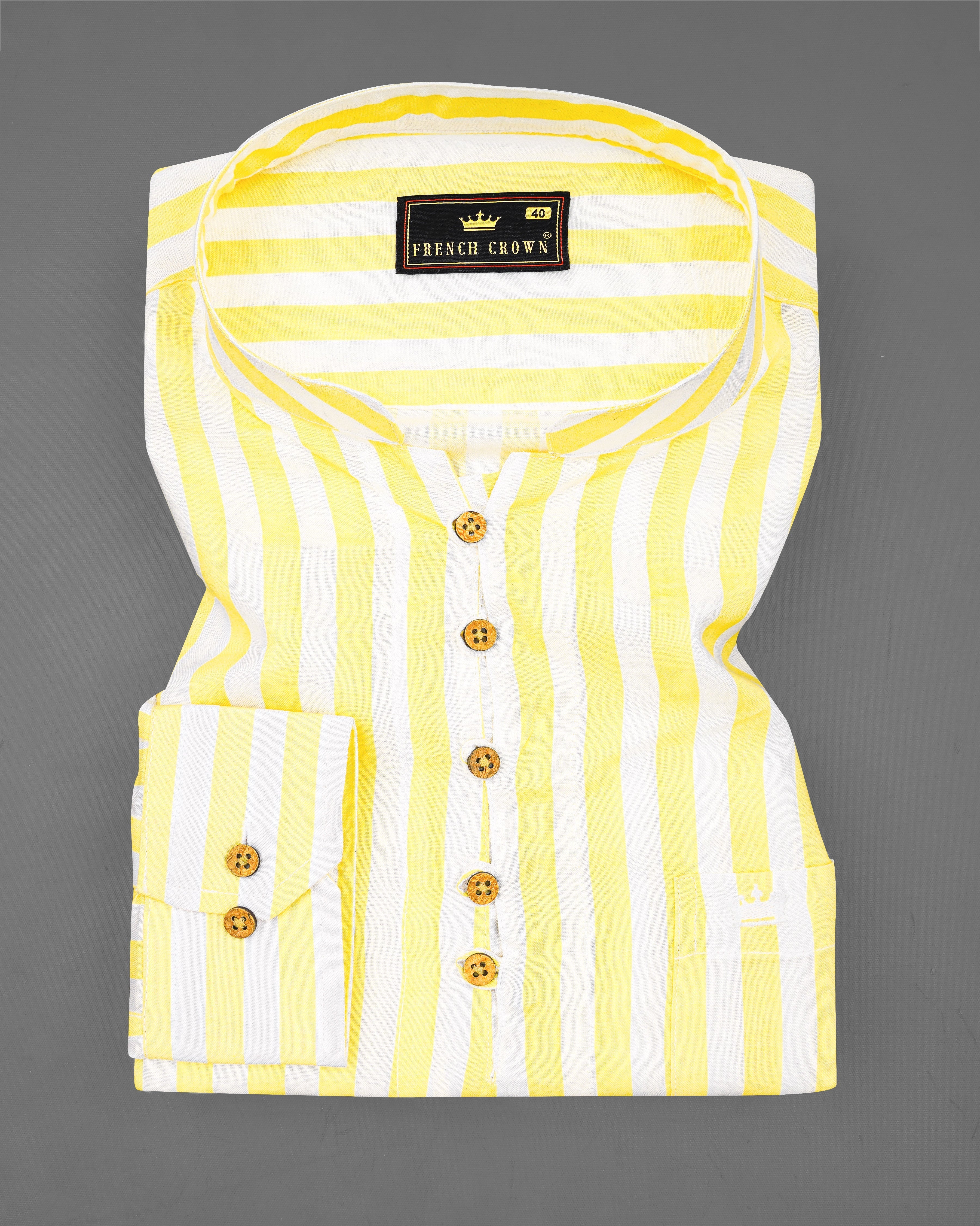 Bright White with Picasso Yellow Striped Premium Tencel Kurta Shirt 8250-KS-38, 8250-KS-H-38, 8250-KS-39, 8250-KS-H-39, 8250-KS-40, 8250-KS-H-40, 8250-KS-42, 8250-KS-H-42, 8250-KS-44, 8250-KS-H-44, 8250-KS-46, 8250-KS-H-46, 8250-KS-48, 8250-KS-H-48, 8250-KS-50, 8250-KS-H-50, 8250-KS-52, 8250-KS-H-52