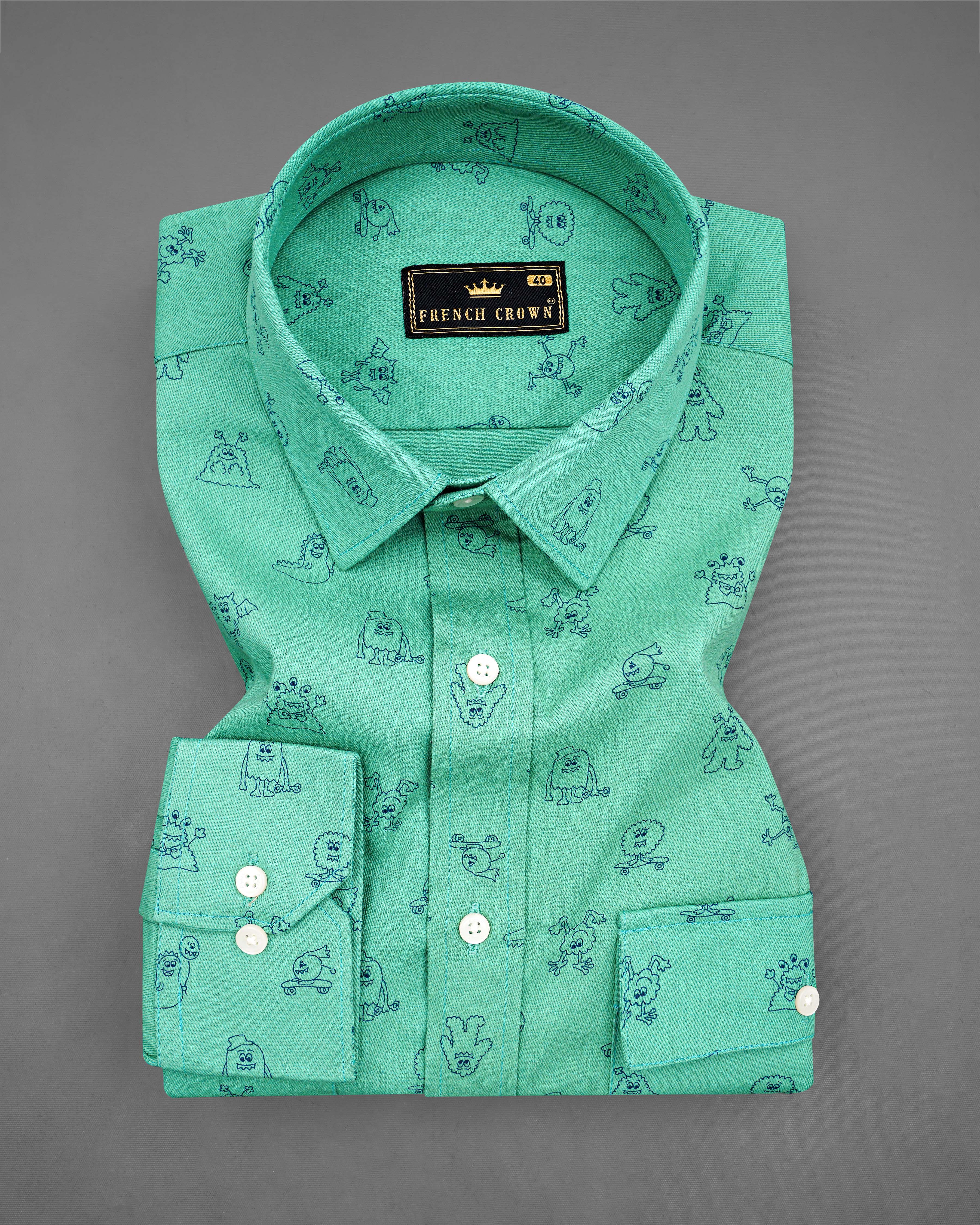 Jellyfish Green with Alien Printed Royal Oxford Designer Shirt 8295-P131 -38,8295-P131 -H-38,8295-P131 -39,8295-P131 -H-39,8295-P131 -40,8295-P131 -H-40,8295-P131 -42,8295-P131 -H-42,8295-P131 -44,8295-P131 -H-44,8295-P131 -46,8295-P131 -H-46,8295-P131 -48,8295-P131 -H-48,8295-P131 -50,8295-P131 -H-50,8295-P131 -52,8295-P131 -H-52