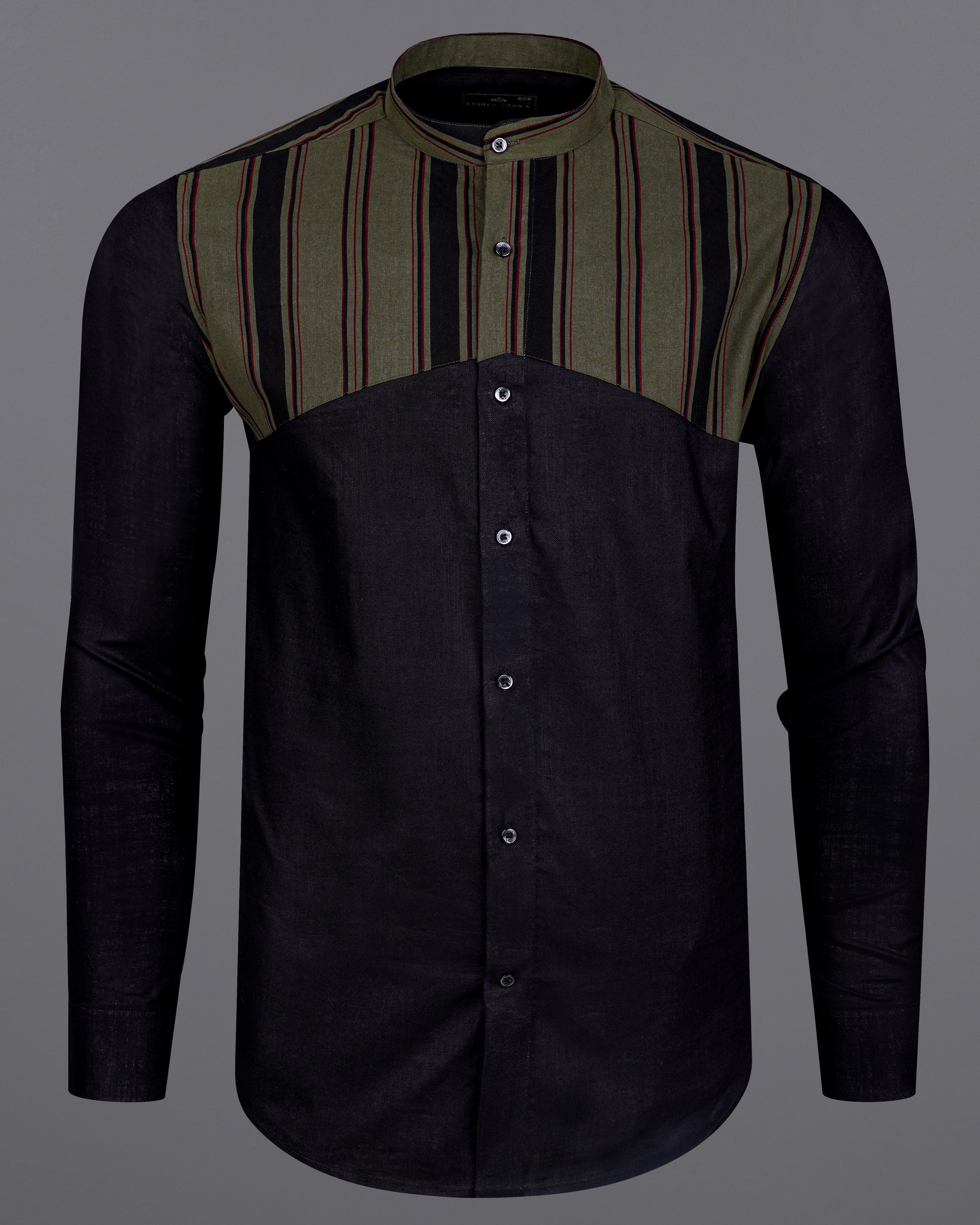 Jade Black with Taupe Green Striped Dobby Premium Giza Cotton Designer Shirt 8338-M-BLK-P194-38, 8338-M-BLK-P194-H-38, 8338-M-BLK-P194-39, 8338-M-BLK-P194-H-39, 8338-M-BLK-P194-40, 8338-M-BLK-P194-H-40, 8338-M-BLK-P194-42, 8338-M-BLK-P194-H-42, 8338-M-BLK-P194-44, 8338-M-BLK-P194-H-44, 8338-M-BLK-P194-46, 8338-M-BLK-P194-H-46, 8338-M-BLK-P194-48, 8338-M-BLK-P194-H-48, 8338-M-BLK-P194-50, 8338-M-BLK-P194-H-50, 8338-M-BLK-P194-52, 8338-M-BLK-P194-H-52