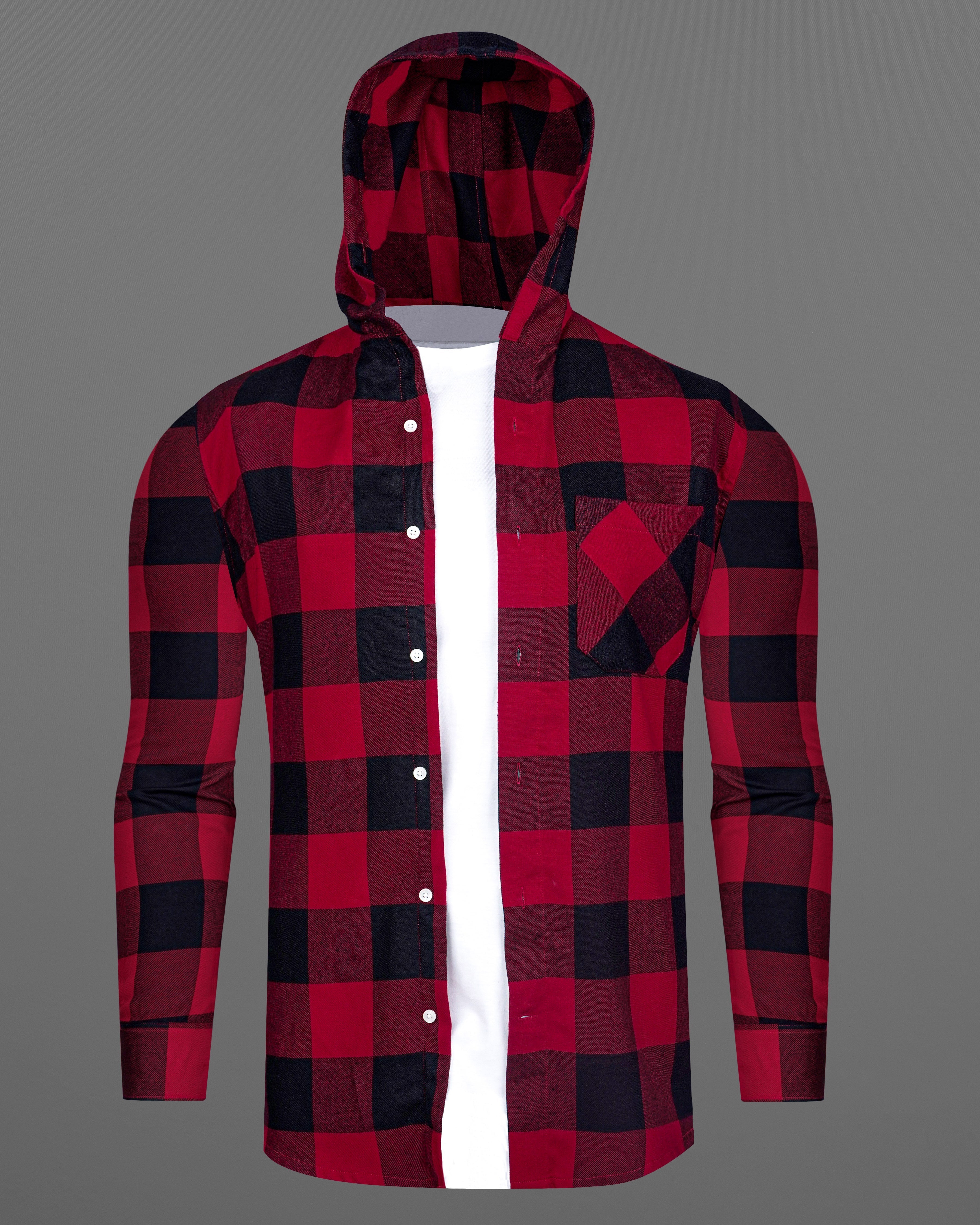 Monarch Red and Black Checked Flannel Hoodie Overshirt 8343-HD-38, 8343-HD-H-38, 8343-HD-39, 8343-HD-H-39, 8343-HD-40, 8343-HD-H-40, 8343-HD-42, 8343-HD-H-42, 8343-HD-44, 8343-HD-H-44, 8343-HD-46, 8343-HD-H-46, 8343-HD-48, 8343-HD-H-48, 8343-HD-50, 8343-HD-H-50, 8343-HD-52, 8343-HD-H-52