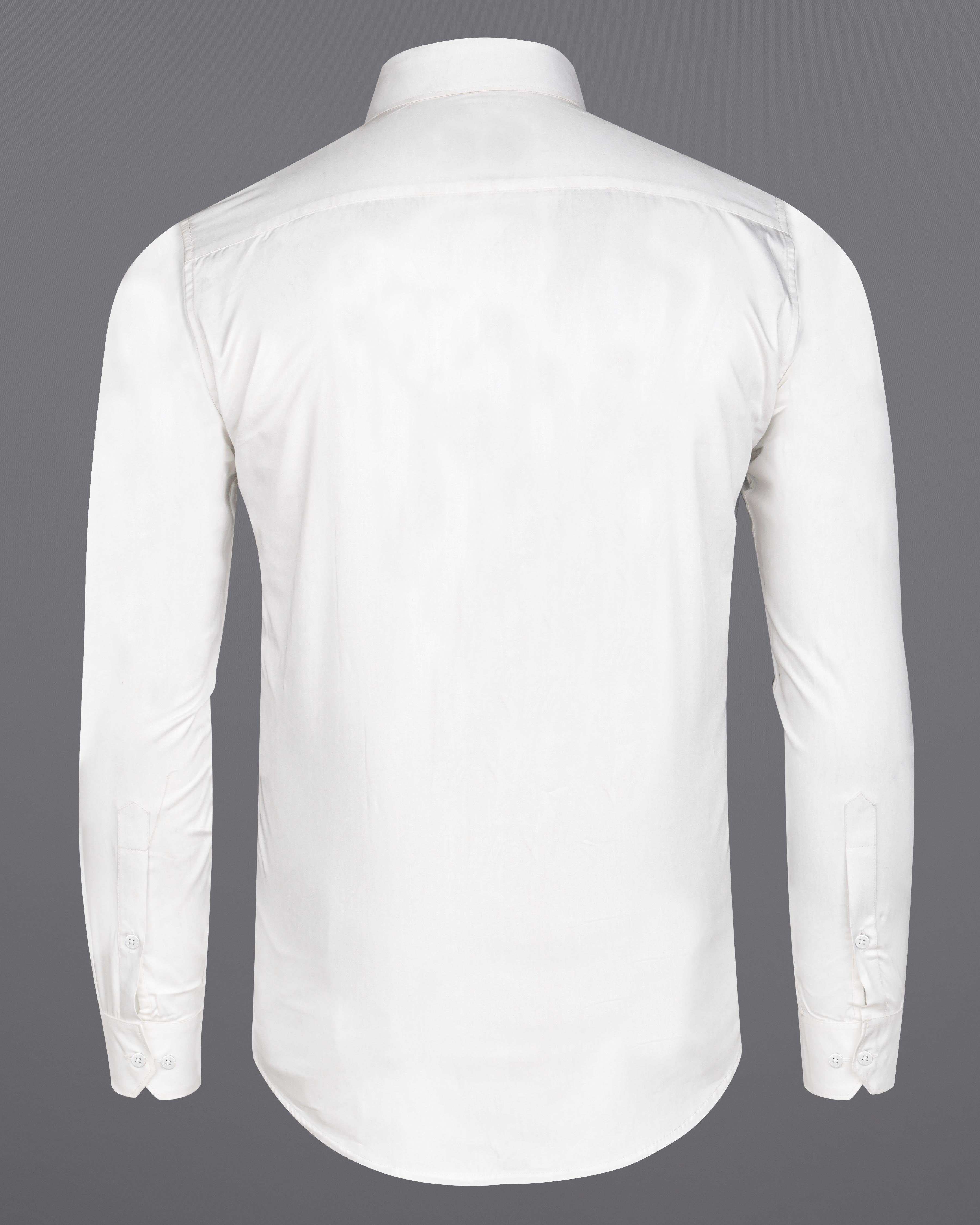 Bright White Embroidered Style Printed Super Soft Premium Cotton Shirt