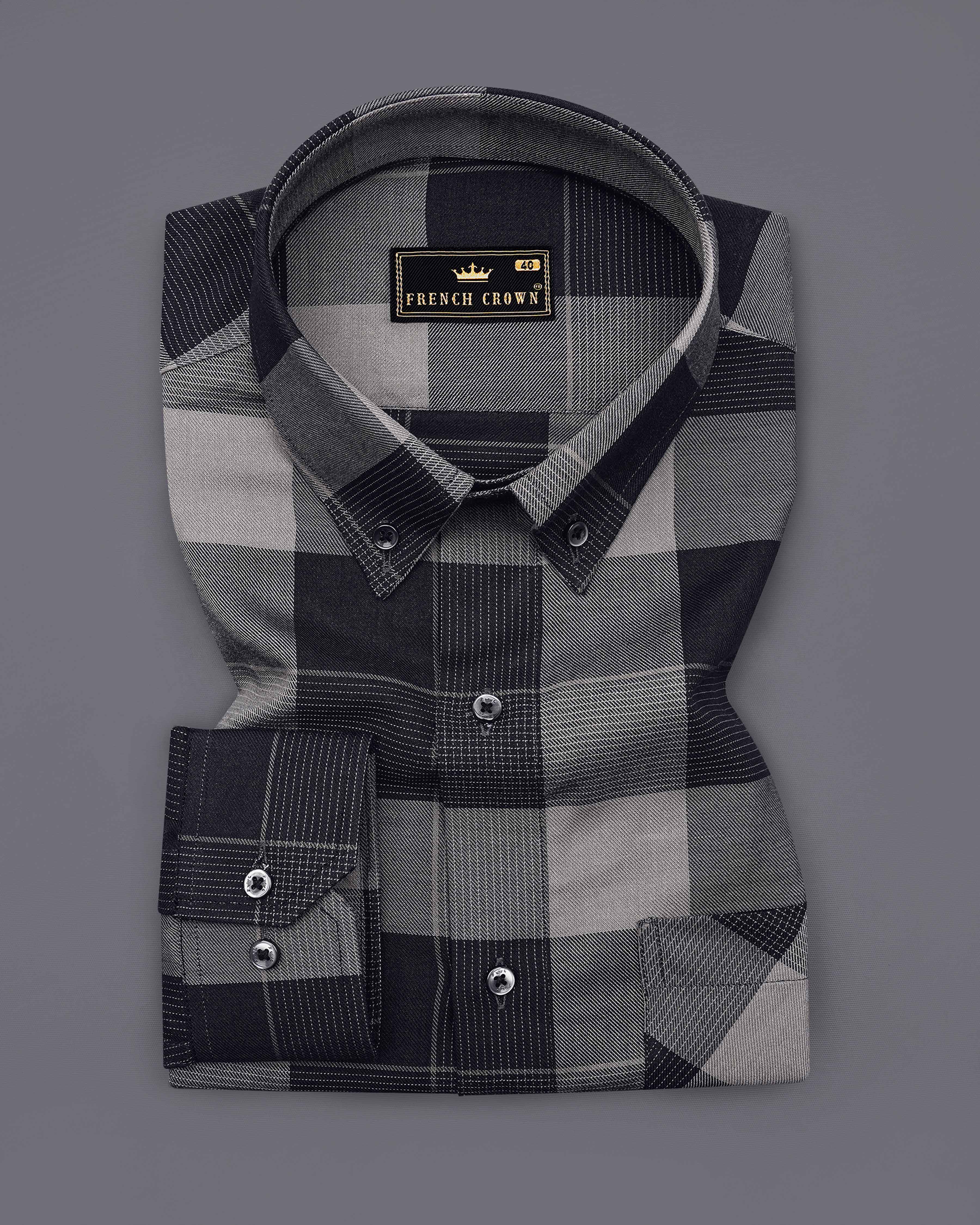 Jade Black with Bronco Gray Twill Checked Premium Cotton Shirt 8357-BD-BLK-38, 8357-BD-BLK-H-38, 8357-BD-BLK-39, 8357-BD-BLK-H-39, 8357-BD-BLK-40, 8357-BD-BLK-H-40, 8357-BD-BLK-42, 8357-BD-BLK-H-42, 8357-BD-BLK-44, 8357-BD-BLK-H-44, 8357-BD-BLK-46, 8357-BD-BLK-H-46, 8357-BD-BLK-48, 8357-BD-BLK-H-48, 8357-BD-BLK-50, 8357-BD-BLK-H-50, 8357-BD-BLK-52, 8357-BD-BLK-H-52