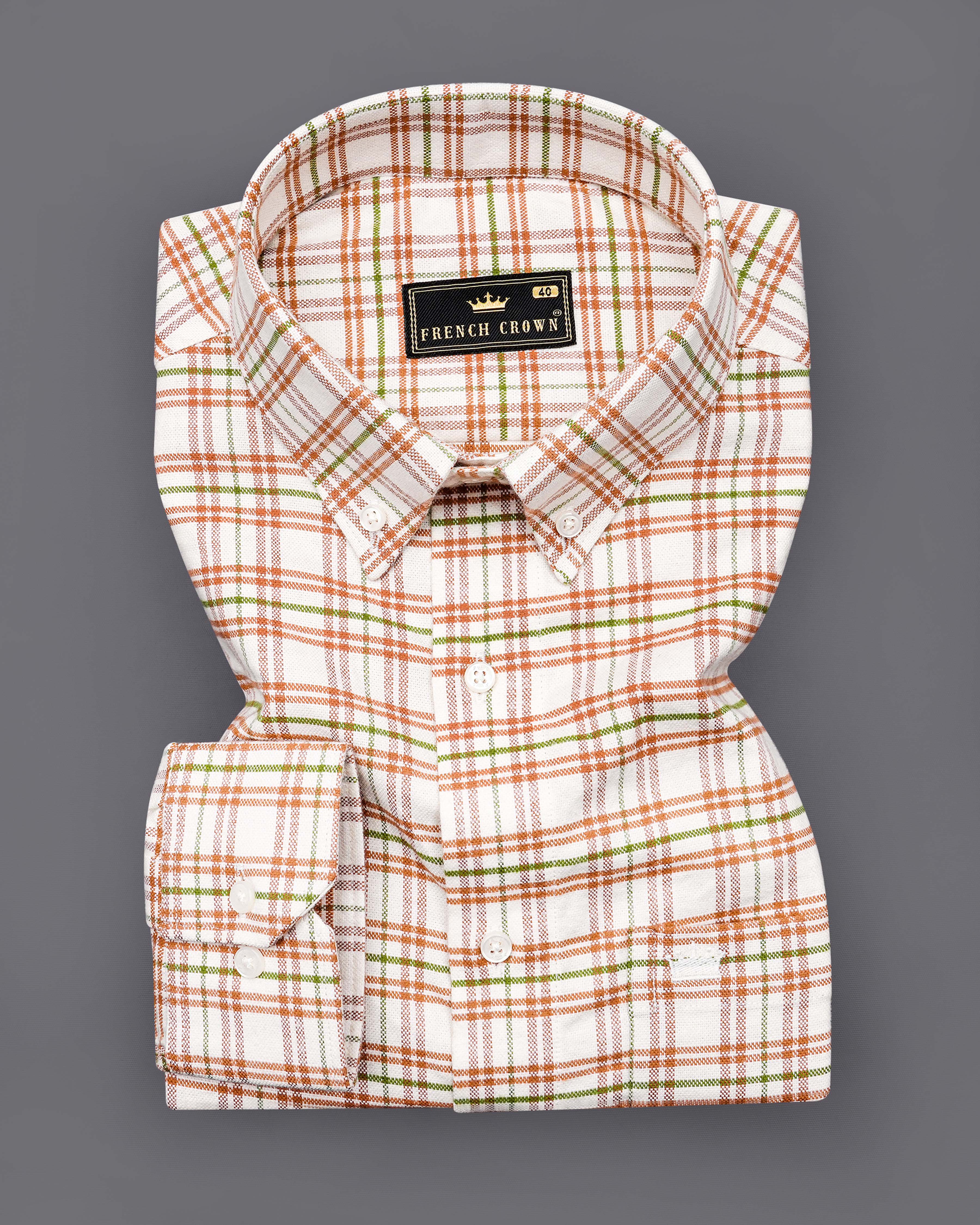 Narvik Cream with Tuscany Orange Plaid Royal Oxford OverShirt 8365-BD-38, 8365-BD-H-38, 8365-BD-39, 8365-BD-H-39, 8365-BD-40, 8365-BD-H-40, 8365-BD-42, 8365-BD-H-42, 8365-BD-44, 8365-BD-H-44, 8365-BD-46, 8365-BD-H-46, 8365-BD-48, 8365-BD-H-48, 8365-BD-50, 8365-BD-H-50, 8365-BD-52, 8365-BD-H-52