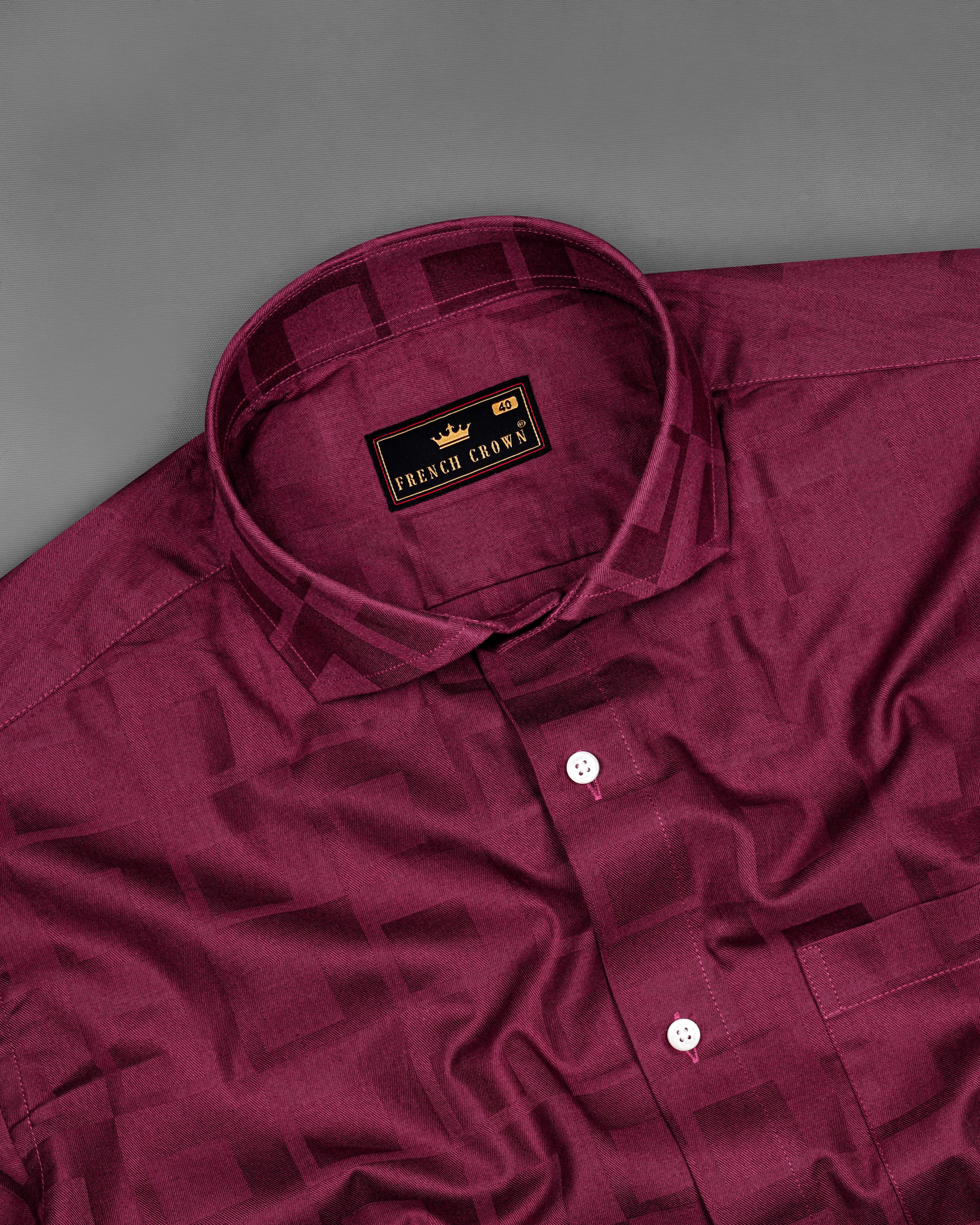 Claret Maroon Plaid Dobby Textured Premium Giza Cotton Shirt 8373-CA-38, 8373-CA-H-38, 8373-CA-39, 8373-CA-H-39, 8373-CA-40, 8373-CA-H-40, 8373-CA-42, 8373-CA-H-42, 8373-CA-44, 8373-CA-H-44, 8373-CA-46, 8373-CA-H-46, 8373-CA-48, 8373-CA-H-48, 8373-CA-50, 8373-CA-H-50, 8373-CA-52, 8373-CA-H-52