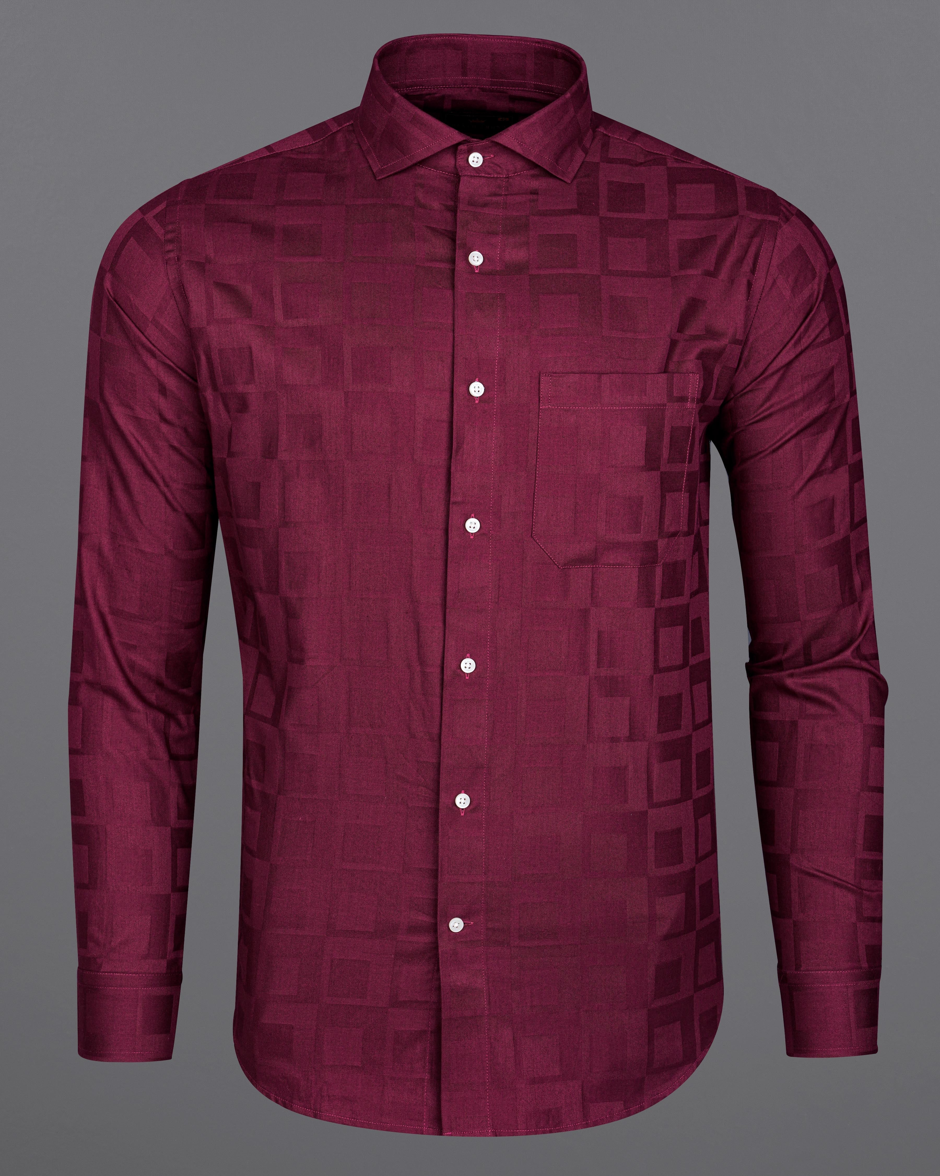 Claret Maroon Plaid Dobby Textured Premium Giza Cotton Shirt 8373-CA-38, 8373-CA-H-38, 8373-CA-39, 8373-CA-H-39, 8373-CA-40, 8373-CA-H-40, 8373-CA-42, 8373-CA-H-42, 8373-CA-44, 8373-CA-H-44, 8373-CA-46, 8373-CA-H-46, 8373-CA-48, 8373-CA-H-48, 8373-CA-50, 8373-CA-H-50, 8373-CA-52, 8373-CA-H-52