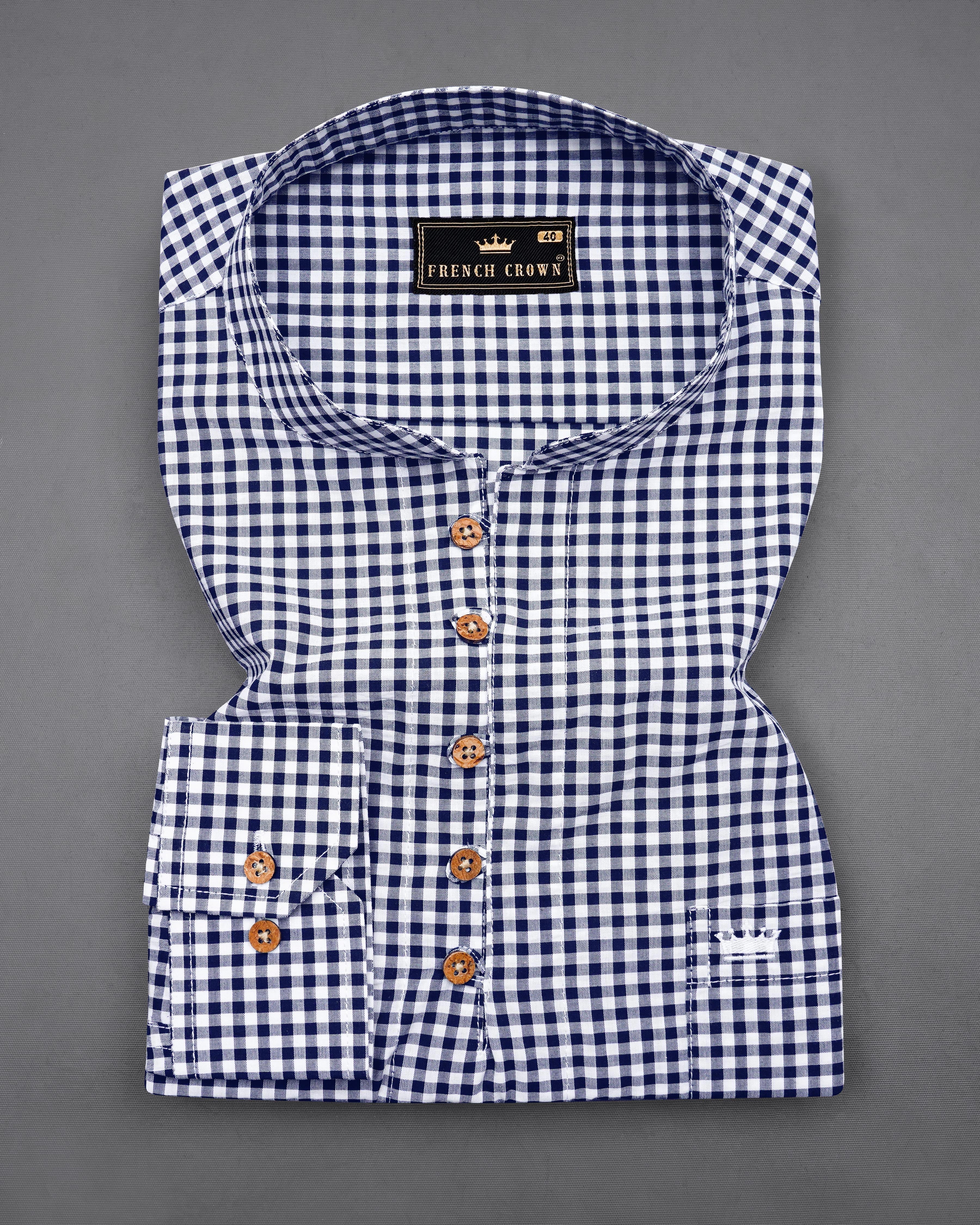 Bright White with Sapphire Navy Blue Gingham Premium Cotton Kurta Shirt 8375-KS-38, 8375-KS-H-38, 8375-KS-39, 8375-KS-H-39, 8375-KS-40, 8375-KS-H-40, 8375-KS-42, 8375-KS-H-42, 8375-KS-44, 8375-KS-H-44, 8375-KS-46, 8375-KS-H-46, 8375-KS-48, 8375-KS-H-48, 8375-KS-50, 8375-KS-H-50, 8375-KS-52, 8375-KS-H-52