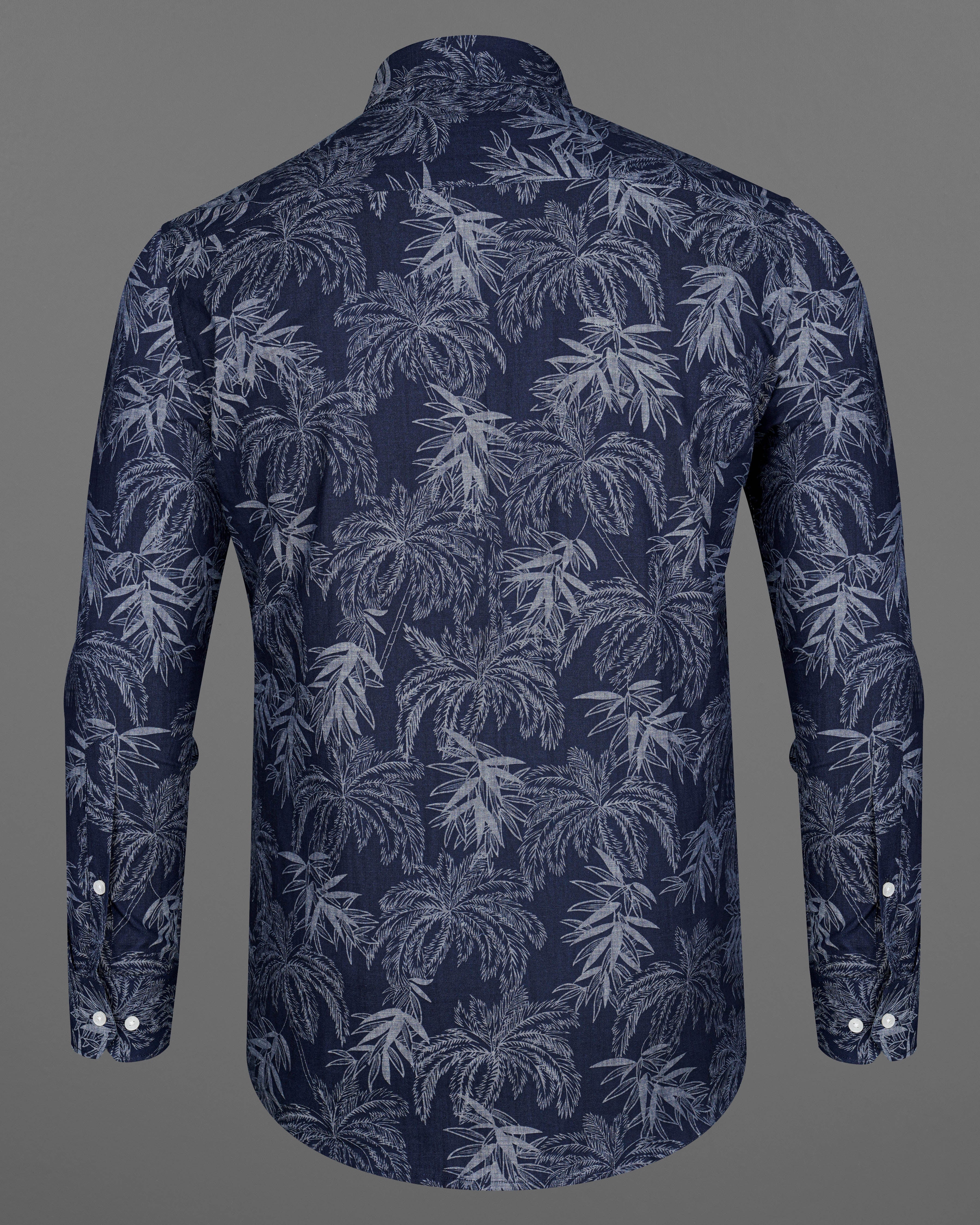 Firefly Blue with Amethyst Gray Leaves Chambray Shirt 8387-BD-38, 8387-BD-H-38, 8387-BD-39,8387-BD-H-39, 8387-BD-40, 8387-BD-H-40, 8387-BD-42, 8387-BD-H-42, 8387-BD-44, 8387-BD-H-44, 8387-BD-46, 8387-BD-H-46, 8387-BD-48, 8387-BD-H-48, 8387-BD-50, 8387-BD-H-50, 8387-BD-52, 8387-BD-H-52