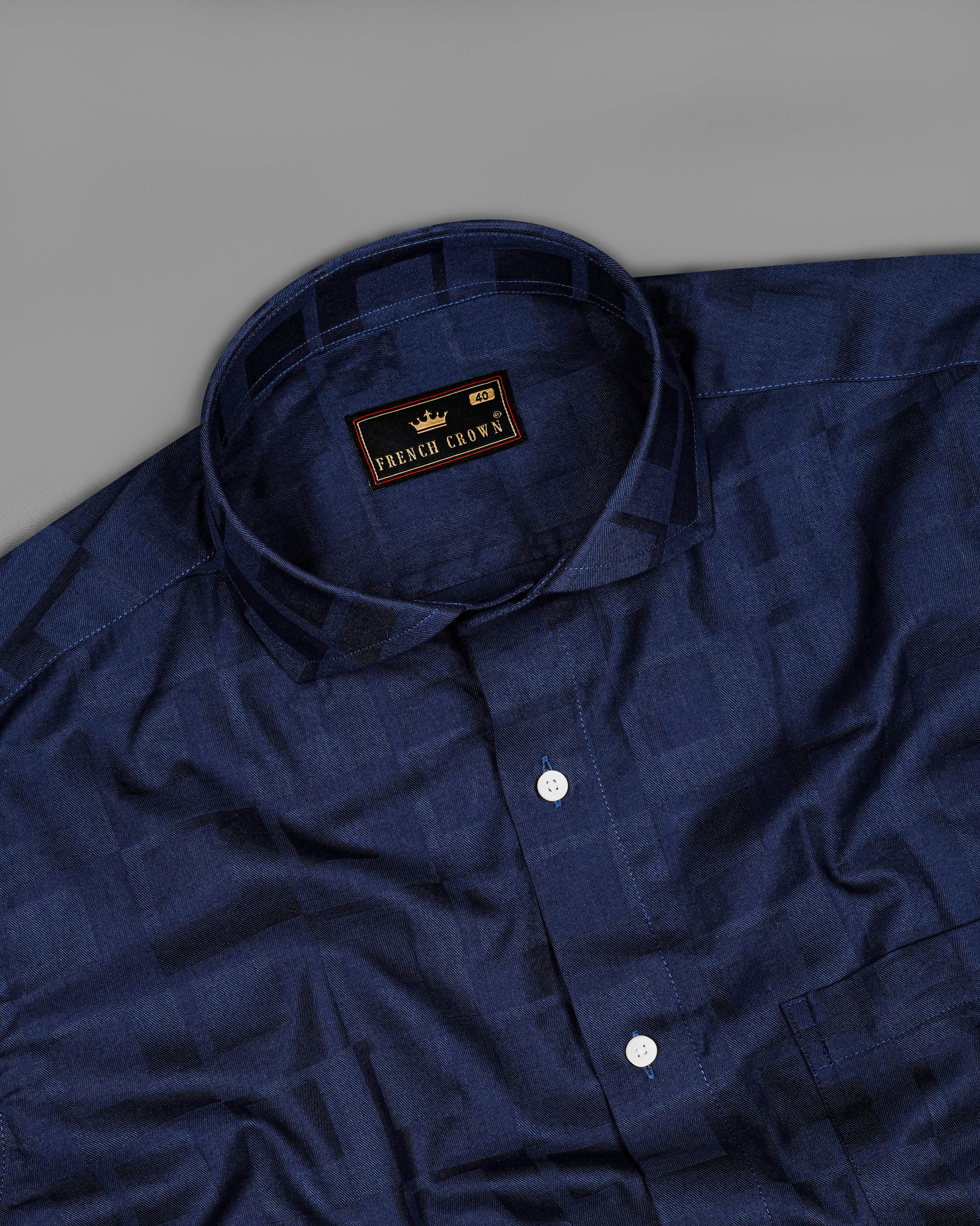 Zodiac Blue Subtle Checkered Dobby Textured Premium Giza Cotton Shirt 8394-CA-38, 8394-CA-H-38, 8394-CA-39,8394-CA-H-39, 8394-CA-40, 8394-CA-H-40, 8394-CA-42, 8394-CA-H-42, 8394-CA-44, 8394-CA-H-44, 8394-CA-46, 8394-CA-H-46, 8394-CA-48, 8394-CA-H-48, 8394-CA-50, 8394-CA-H-50, 8394-CA-52, 8394-CA-H-52