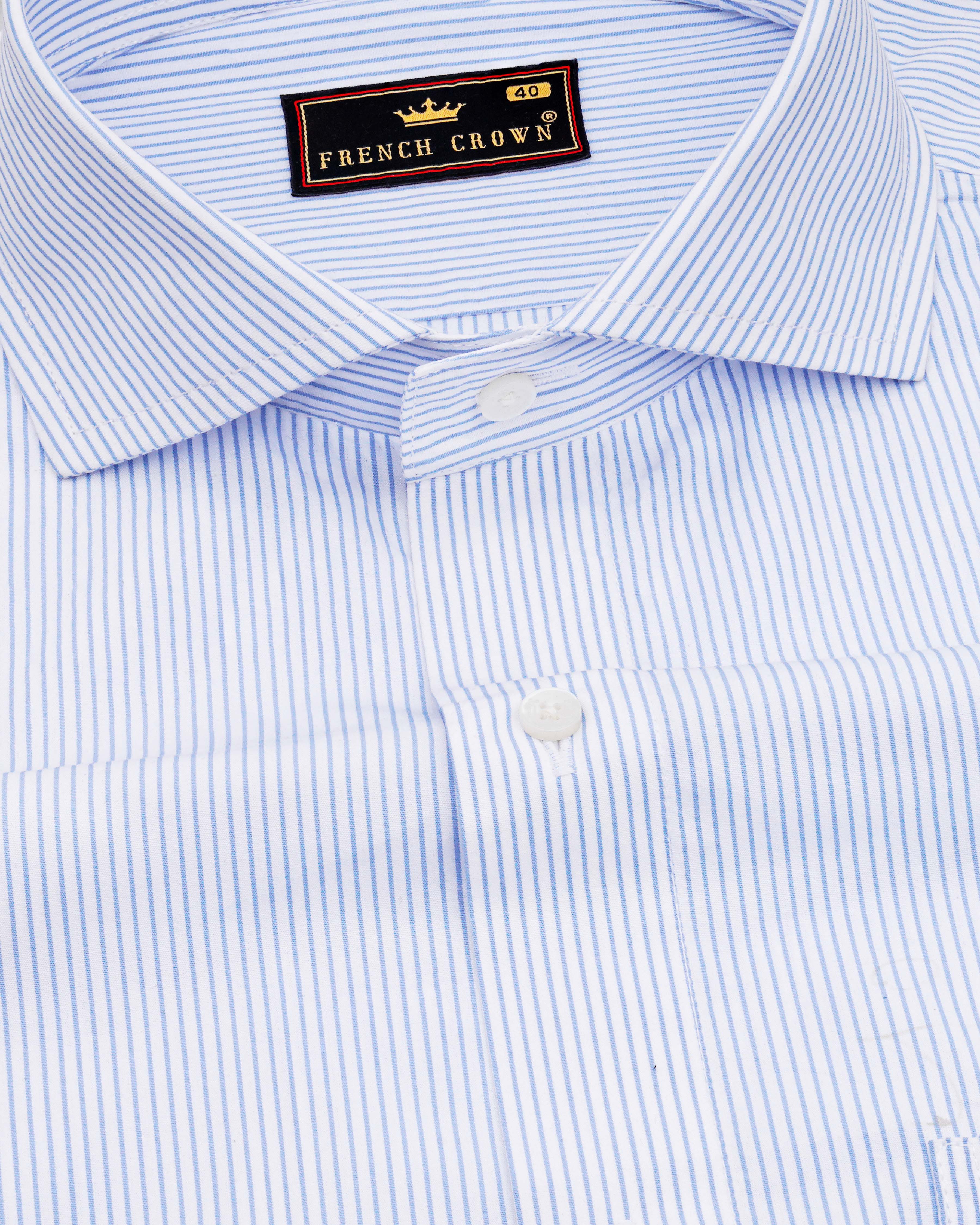 Bright White with Casper Blue Striped Premium Cotton Shirt 8420-CA-38, 8420-CA-H-38, 8420-CA-39,8420-CA-H-39, 8420-CA-40, 8420-CA-H-40, 8420-CA-42, 8420-CA-H-42, 8420-CA-44, 8420-CA-H-44, 8420-CA-46, 8420-CA-H-46, 8420-CA-48, 8420-CA-H-48, 8420-CA-50, 8420-CA-H-50, 8420-CA-52, 8420-CA-H-52