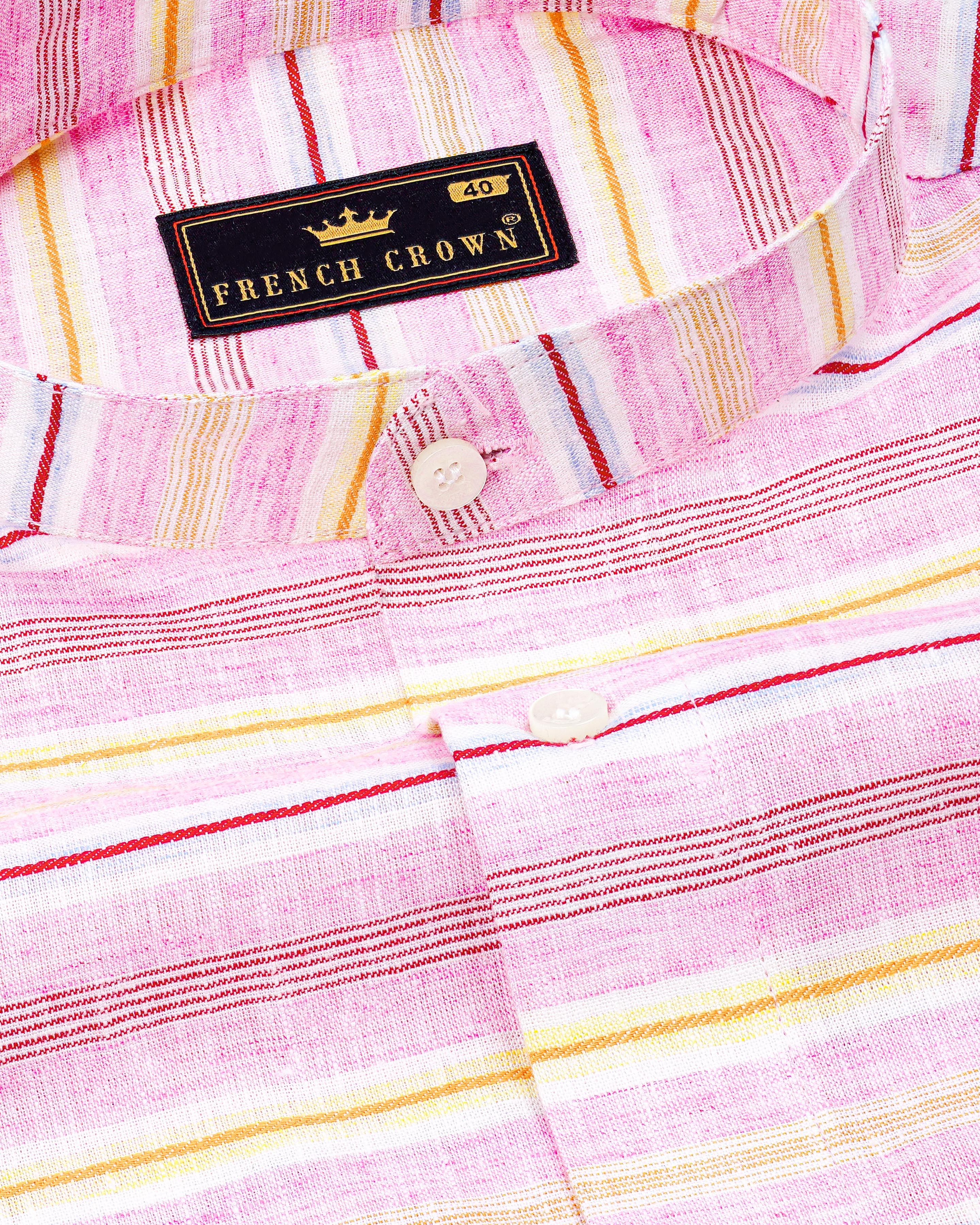 Chantilly Pink Multicolour Striped Luxurious Linen Shirt 8427-M-38, 8427-M-H-38, 8427-M-39,8427-M-H-39, 8427-M-40, 8427-M-H-40, 8427-M-42, 8427-M-H-42, 8427-M-44, 8427-M-H-44, 8427-M-46, 8427-M-H-46, 8427-M-48, 8427-M-H-48, 8427-M-50, 8427-M-H-50, 8427-M-52, 8427-M-H-52