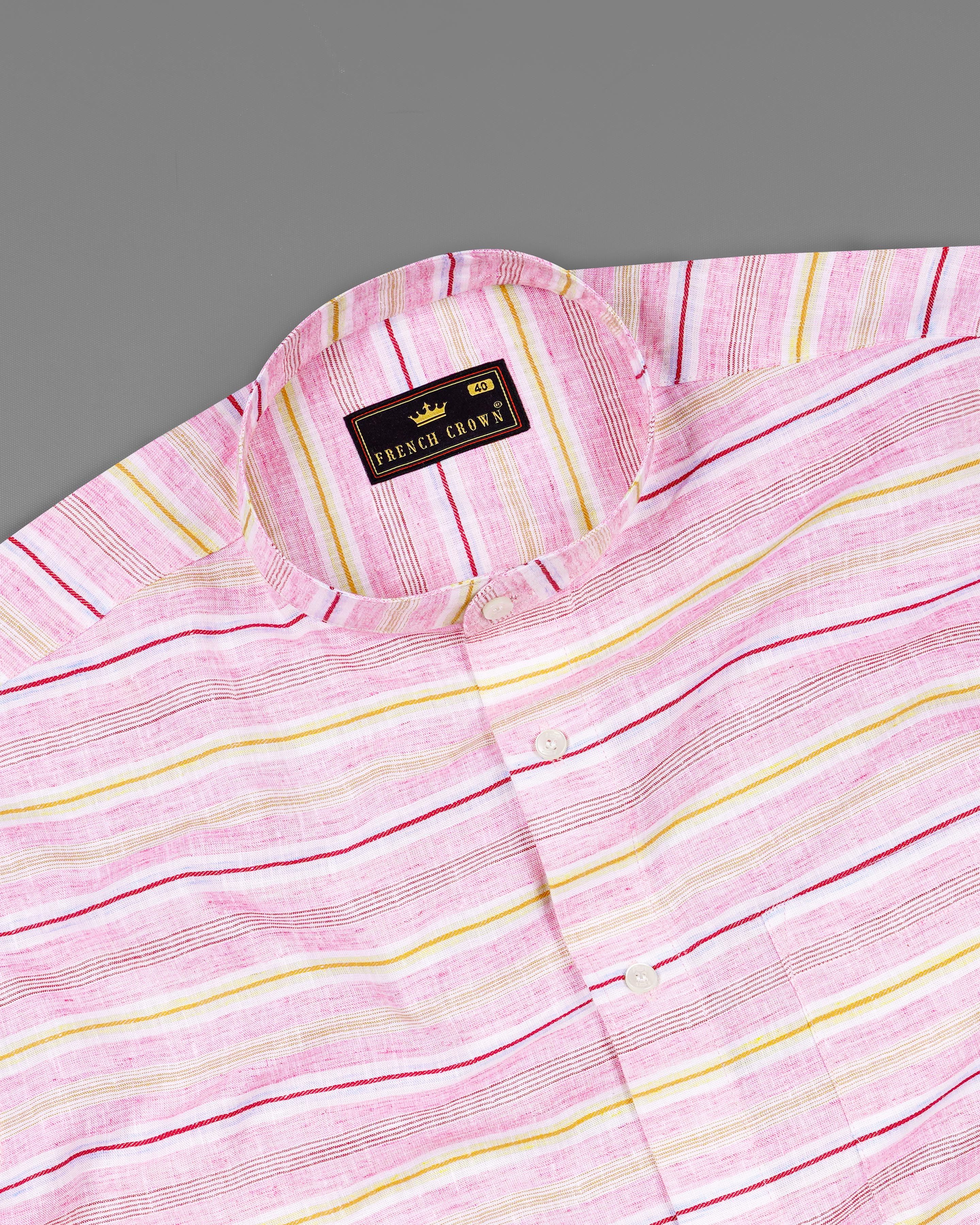 Chantilly Pink Multicolour Striped Luxurious Linen Shirt 8427-M-38, 8427-M-H-38, 8427-M-39,8427-M-H-39, 8427-M-40, 8427-M-H-40, 8427-M-42, 8427-M-H-42, 8427-M-44, 8427-M-H-44, 8427-M-46, 8427-M-H-46, 8427-M-48, 8427-M-H-48, 8427-M-50, 8427-M-H-50, 8427-M-52, 8427-M-H-52